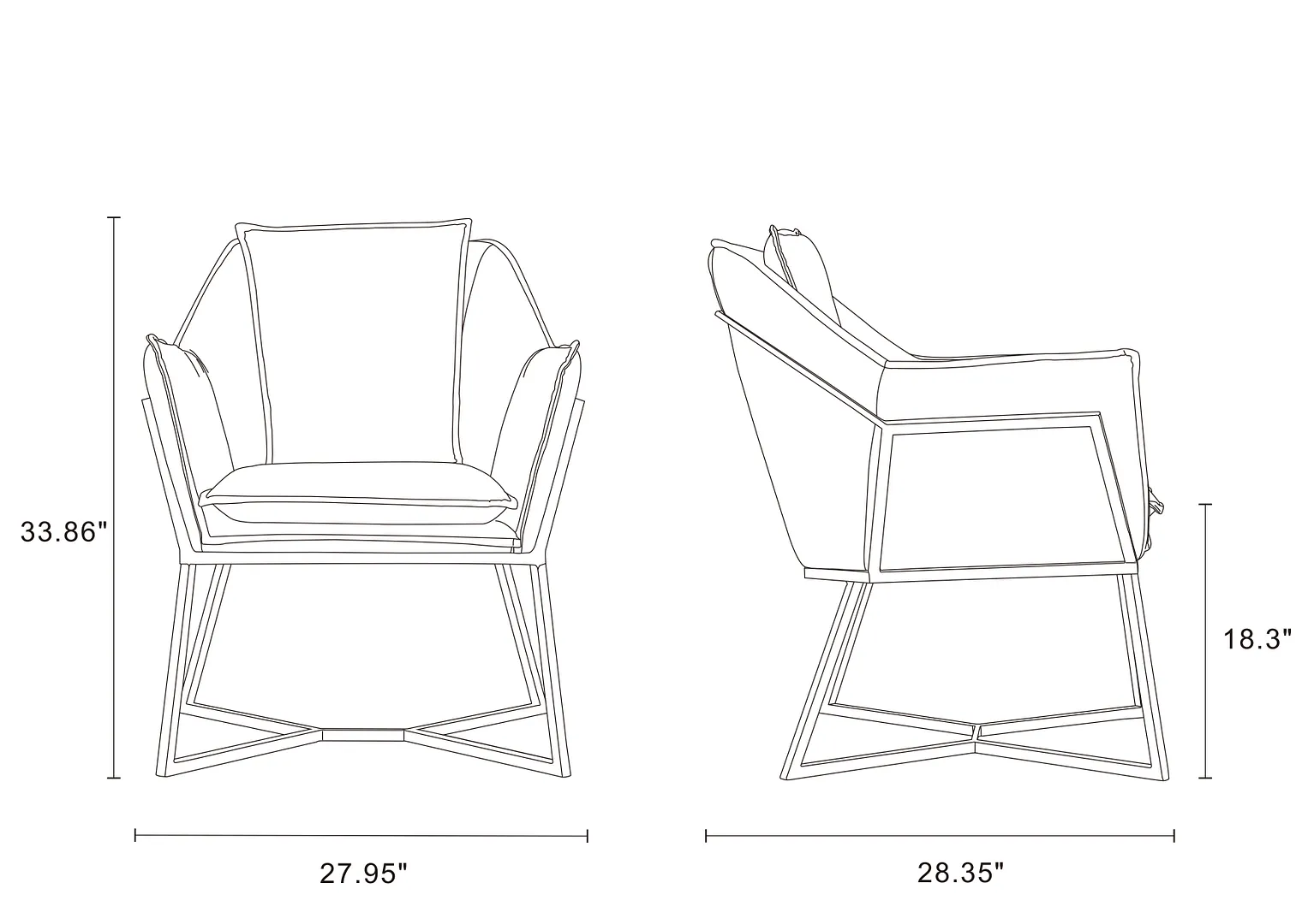 Origami Velvet Accent Chair