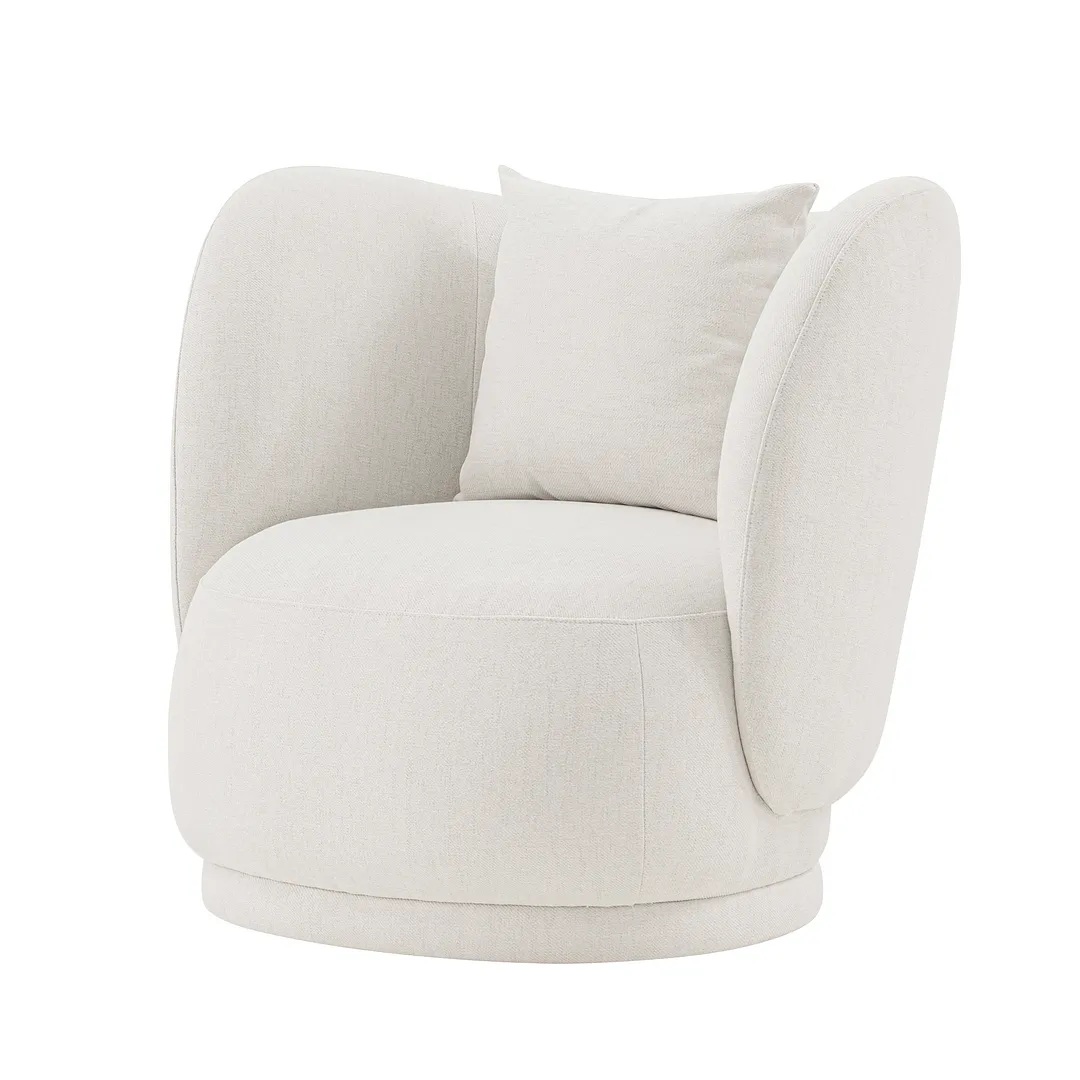 Siri Linen Weave Accent Chair w/Pillows 