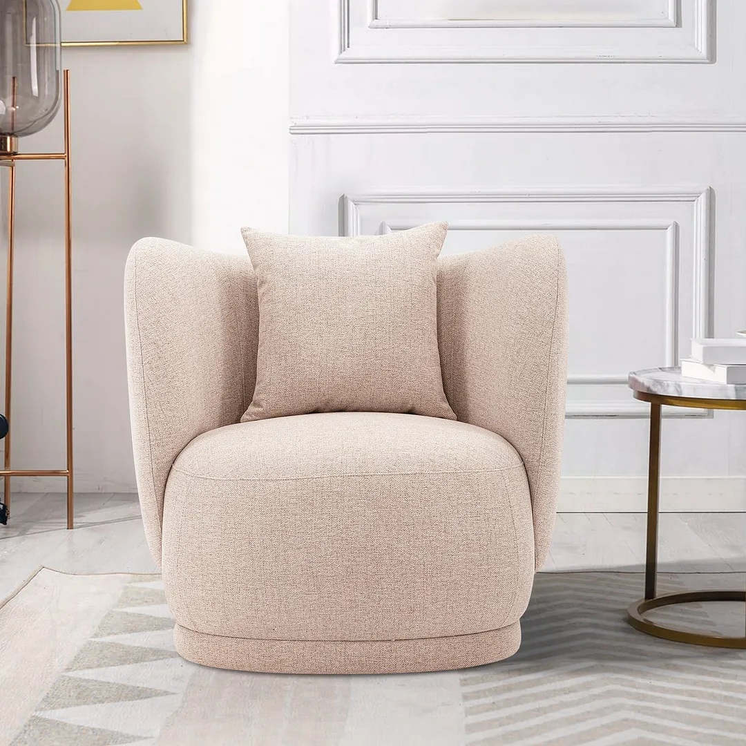 Siri Linen Weave Accent Chair w/Pillows 