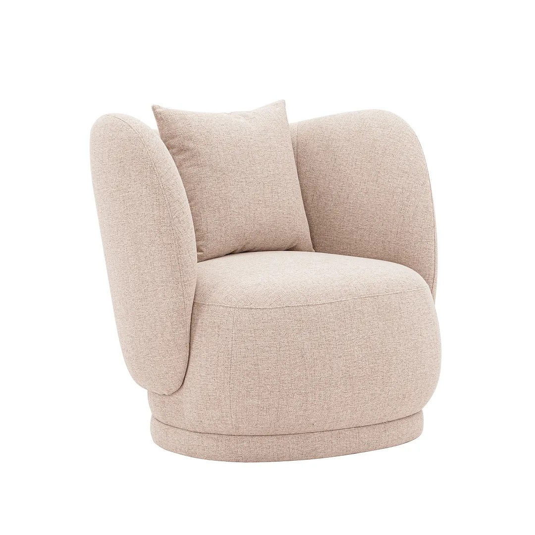 Siri Linen Weave Accent Chair w/Pillows 