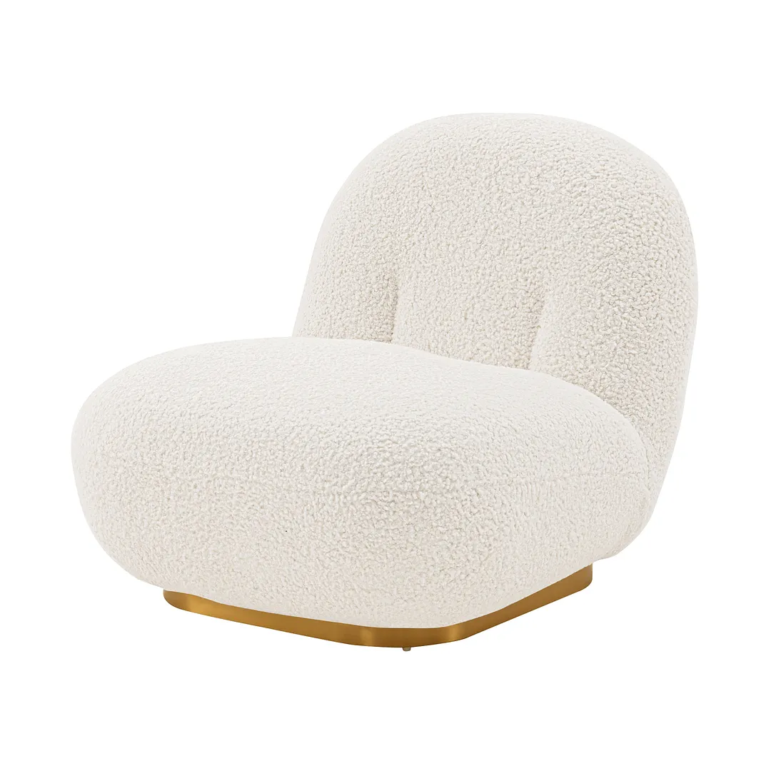 Manhattan Comfort Modern Edina Boucle Accent Chair in White – Set of 2