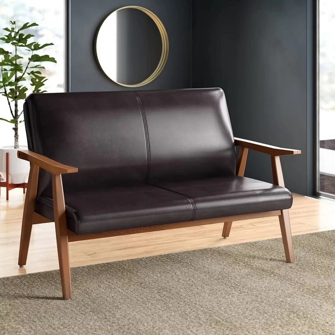 Arch Duke 51.2-inch Faux Leather 2-Seater Loveseat