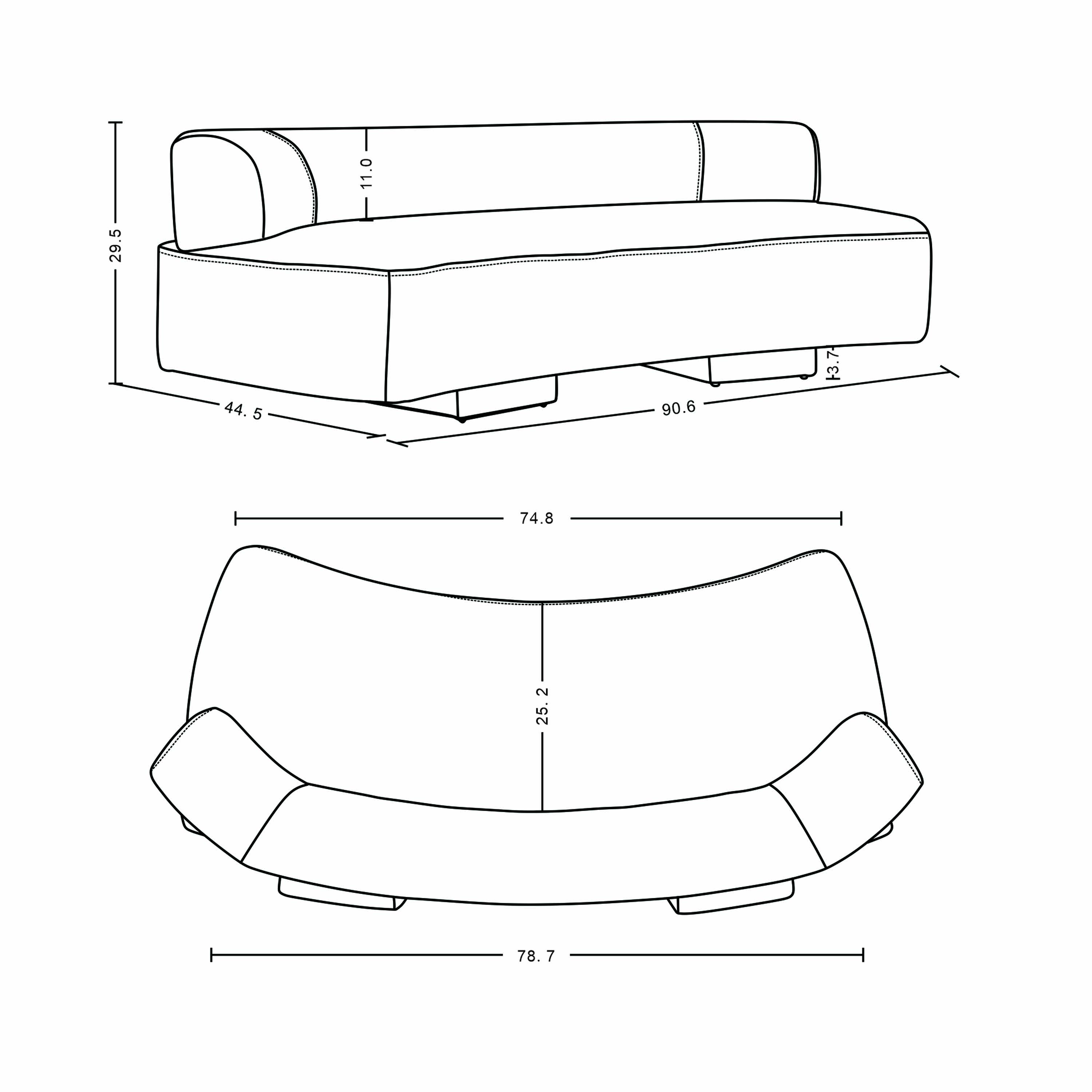 Verandah Chenille 90.6-inch Sofa 