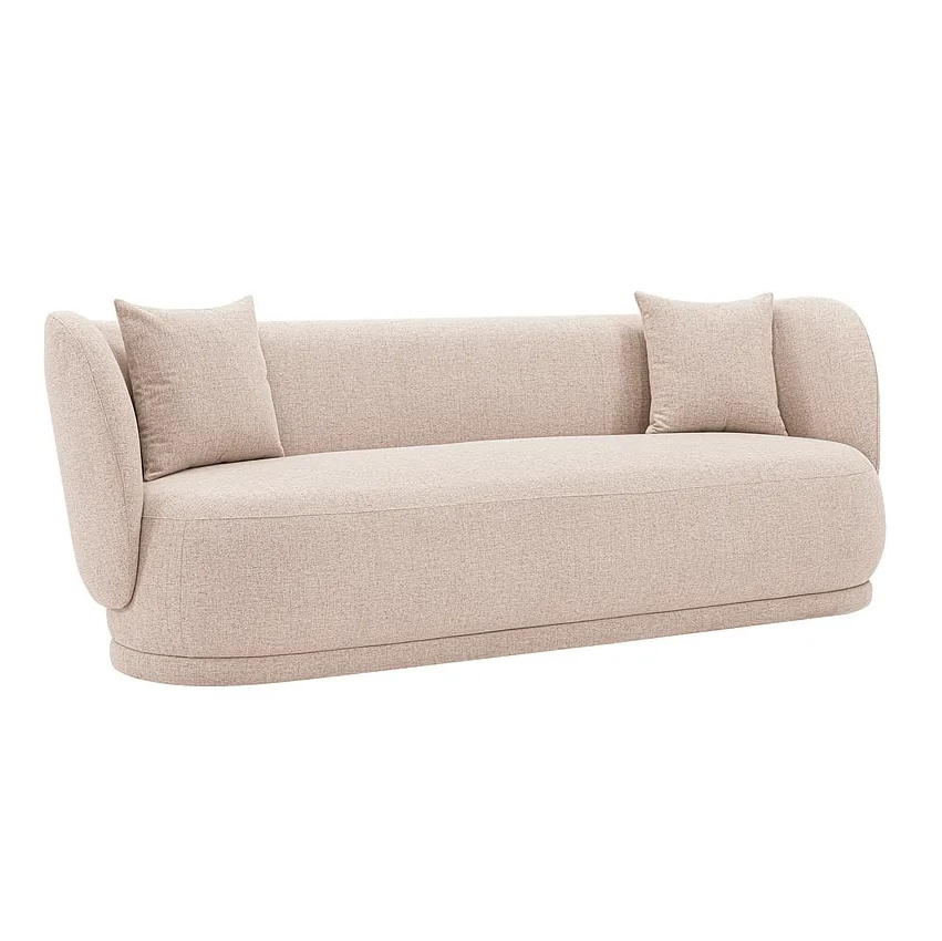 Siri Linen Weave 92.5-inch Sofa w/Pillows 