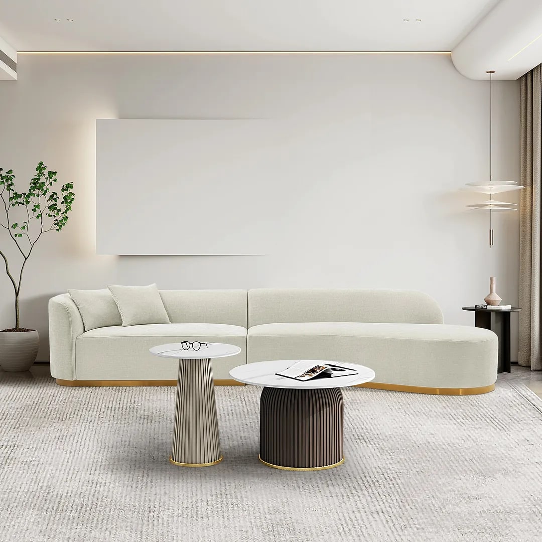 Daria Chenille Sofa Sectional w/Pillows