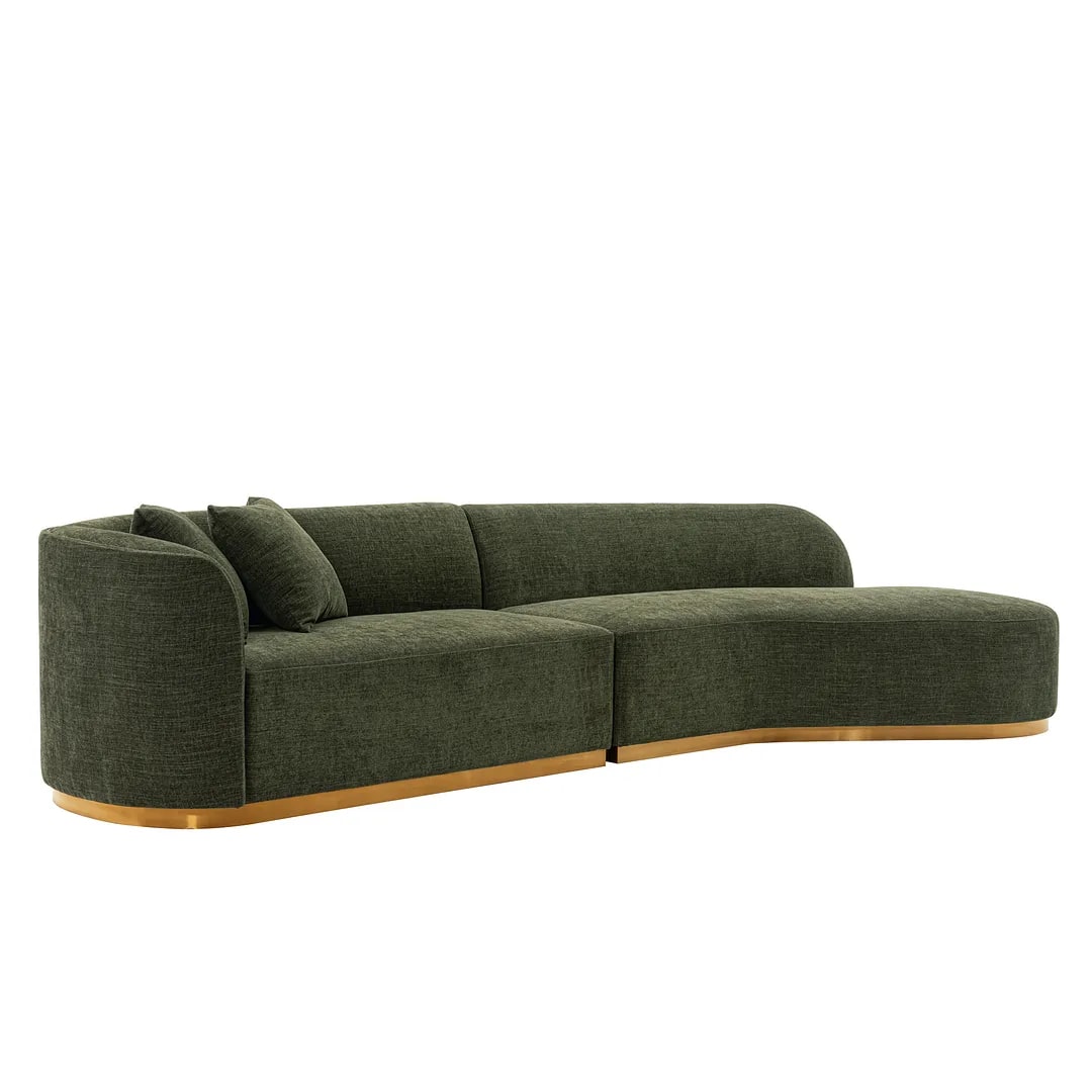 Daria Chenille Sofa Sectional w/Pillows 