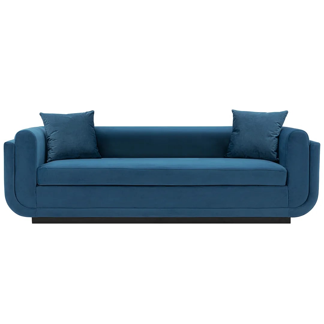 Edmonda Velvet Sofa w/Pillows 