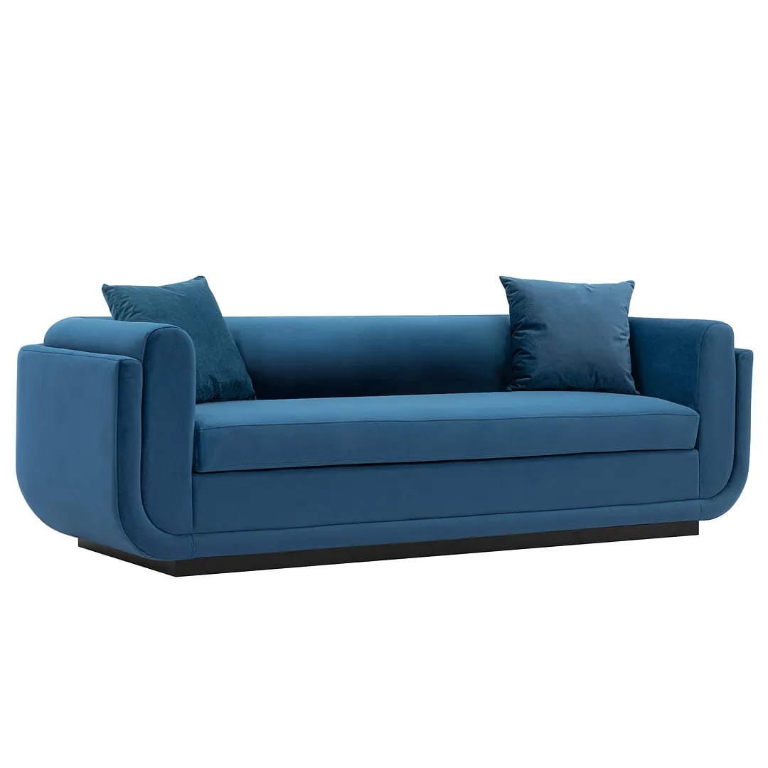 Edmonda Velvet Sofa w/Pillows 