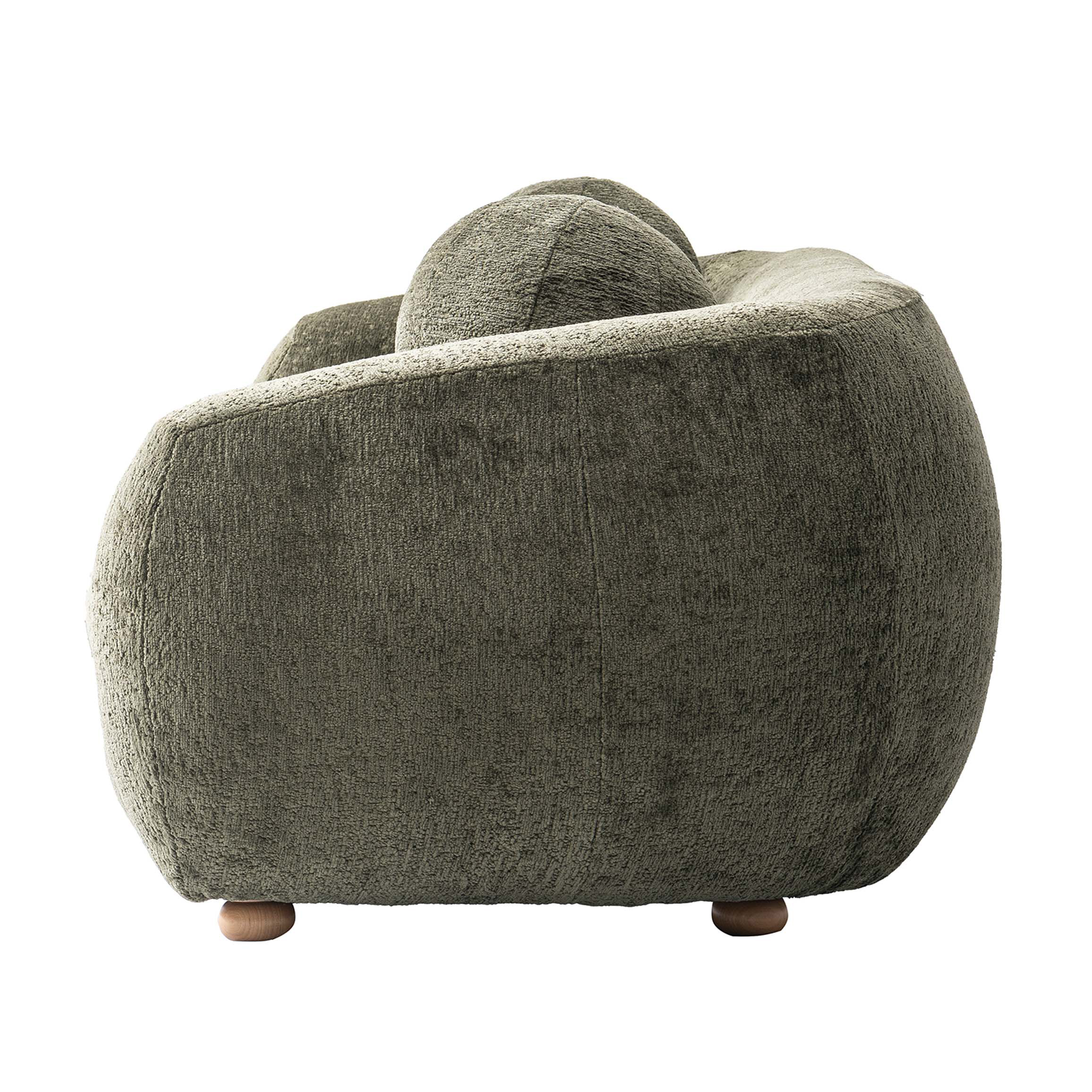 Tribeca Accent Chairs with Solid Wood Base in Olive Green - Set 