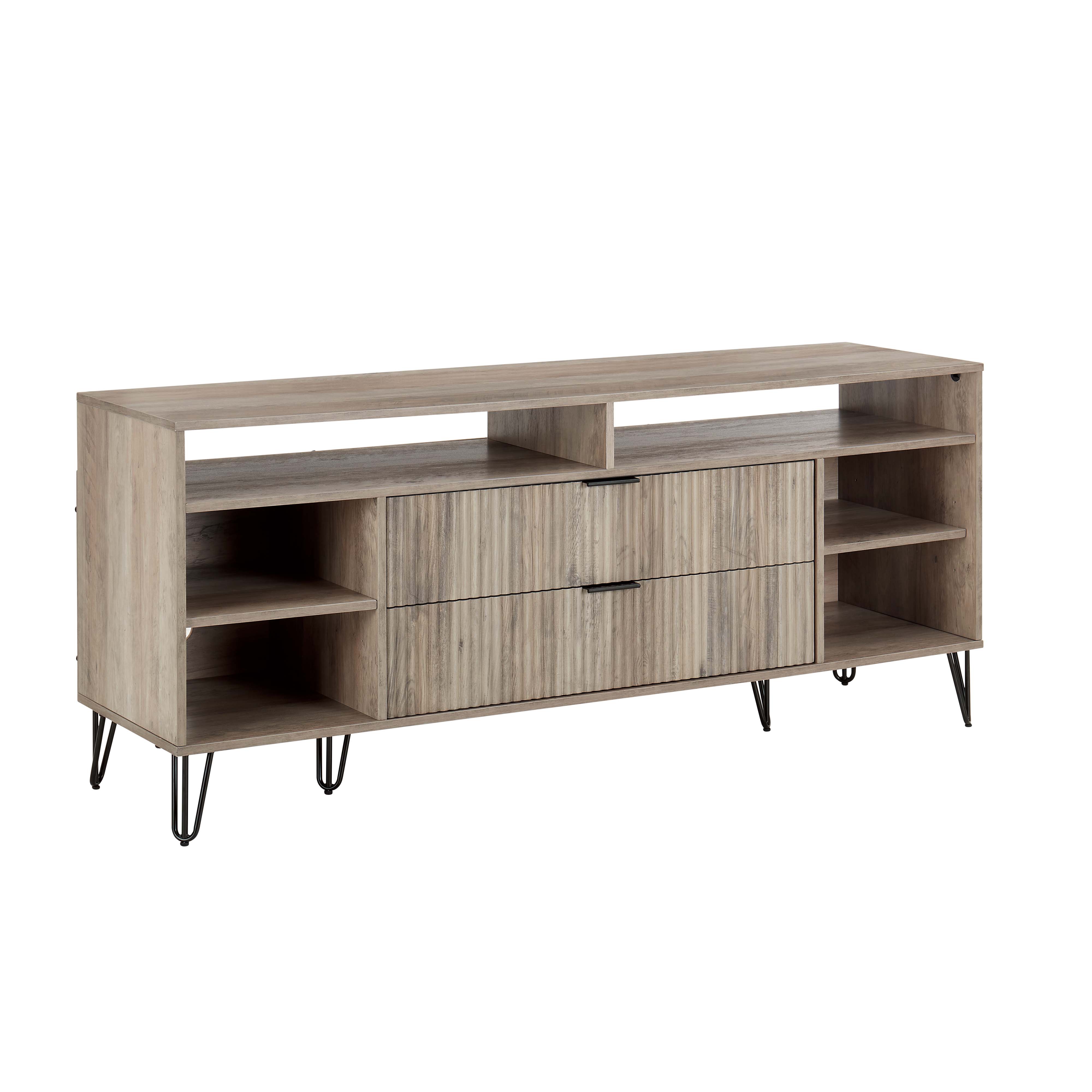 DUMBO 63-inch TV Stand w/6 Shelves & 2 Drawers 