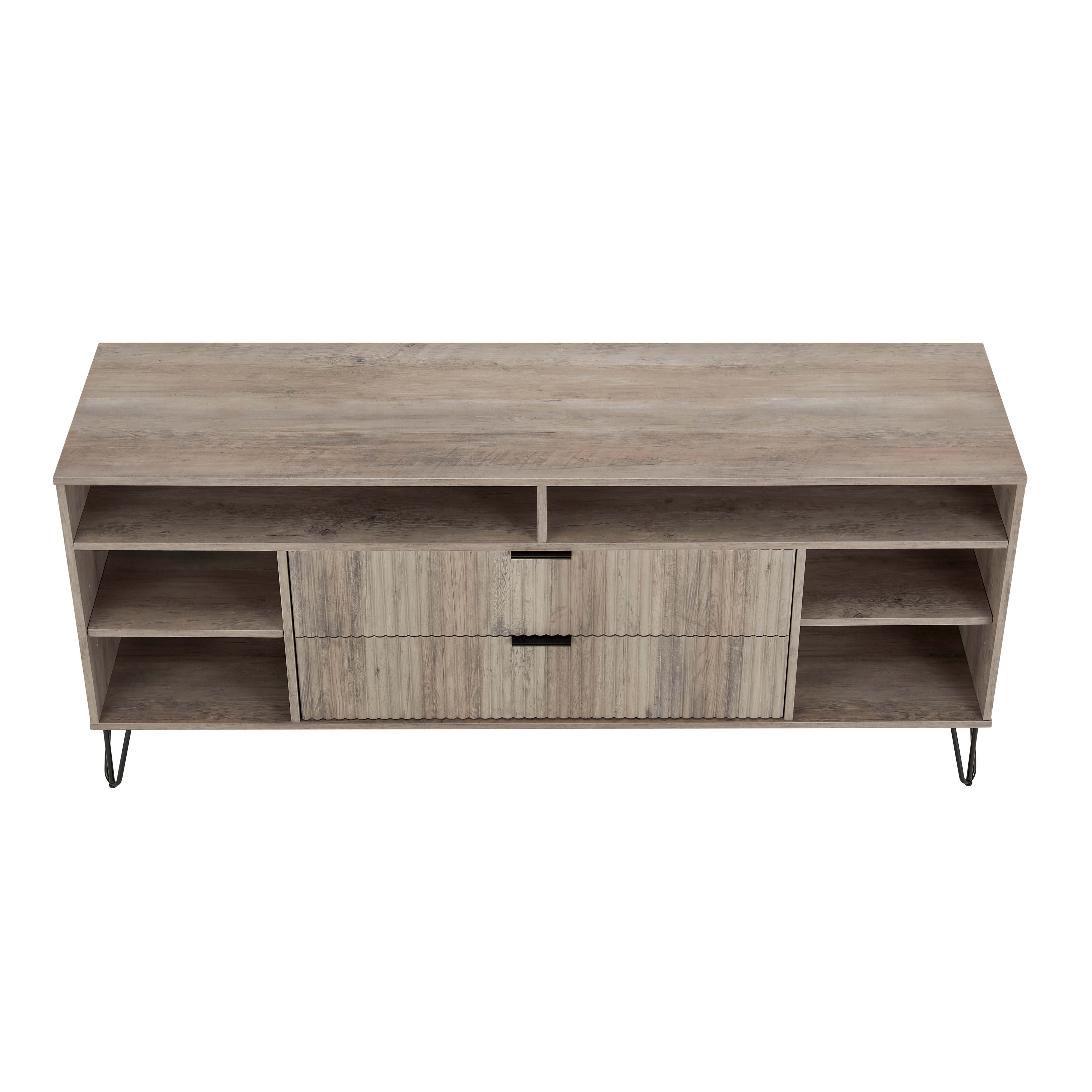 DUMBO 63-inch TV Stand w/6 Shelves & 2 Drawers 