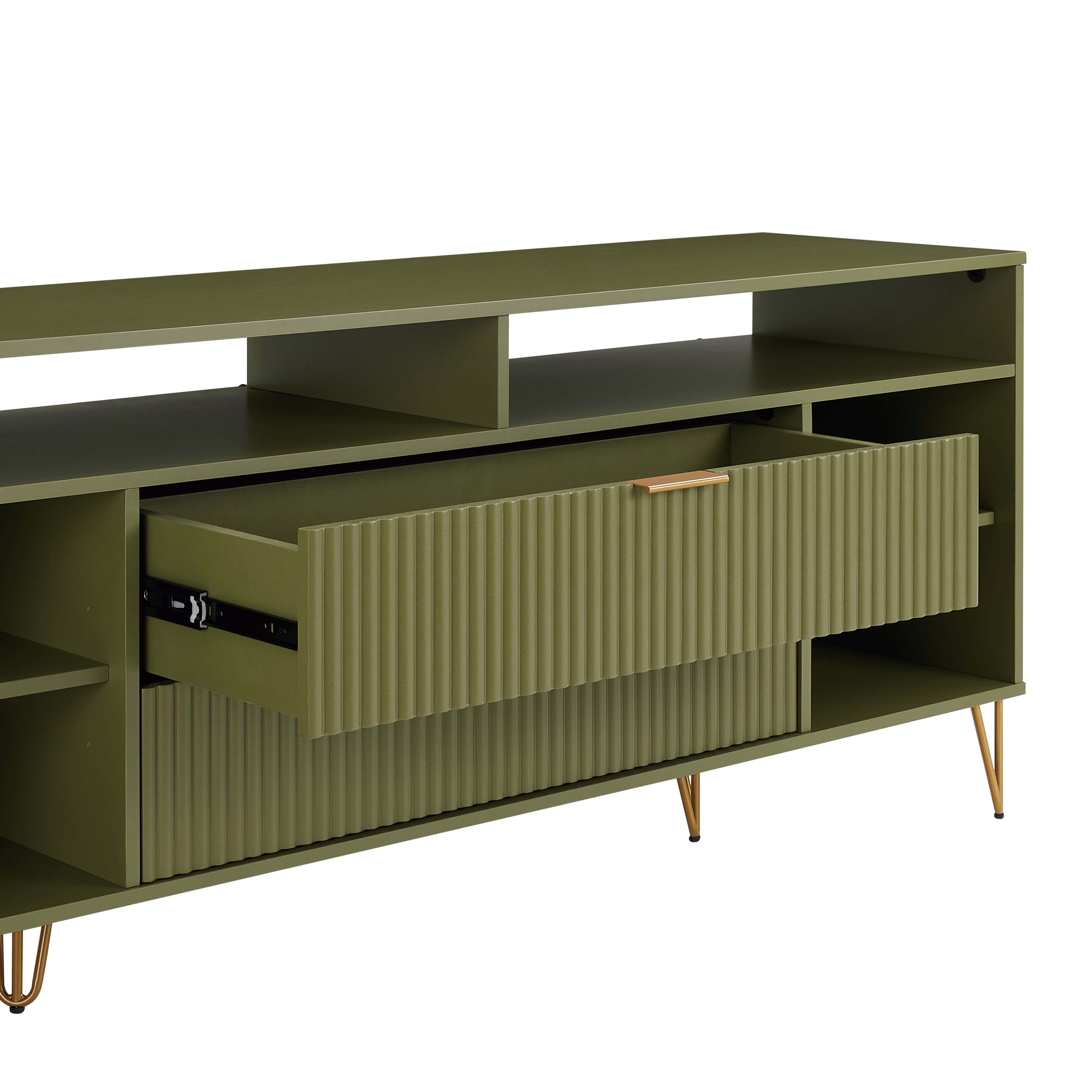 DUMBO 63-inch TV Stand w/6 Shelves & 2 Drawers 