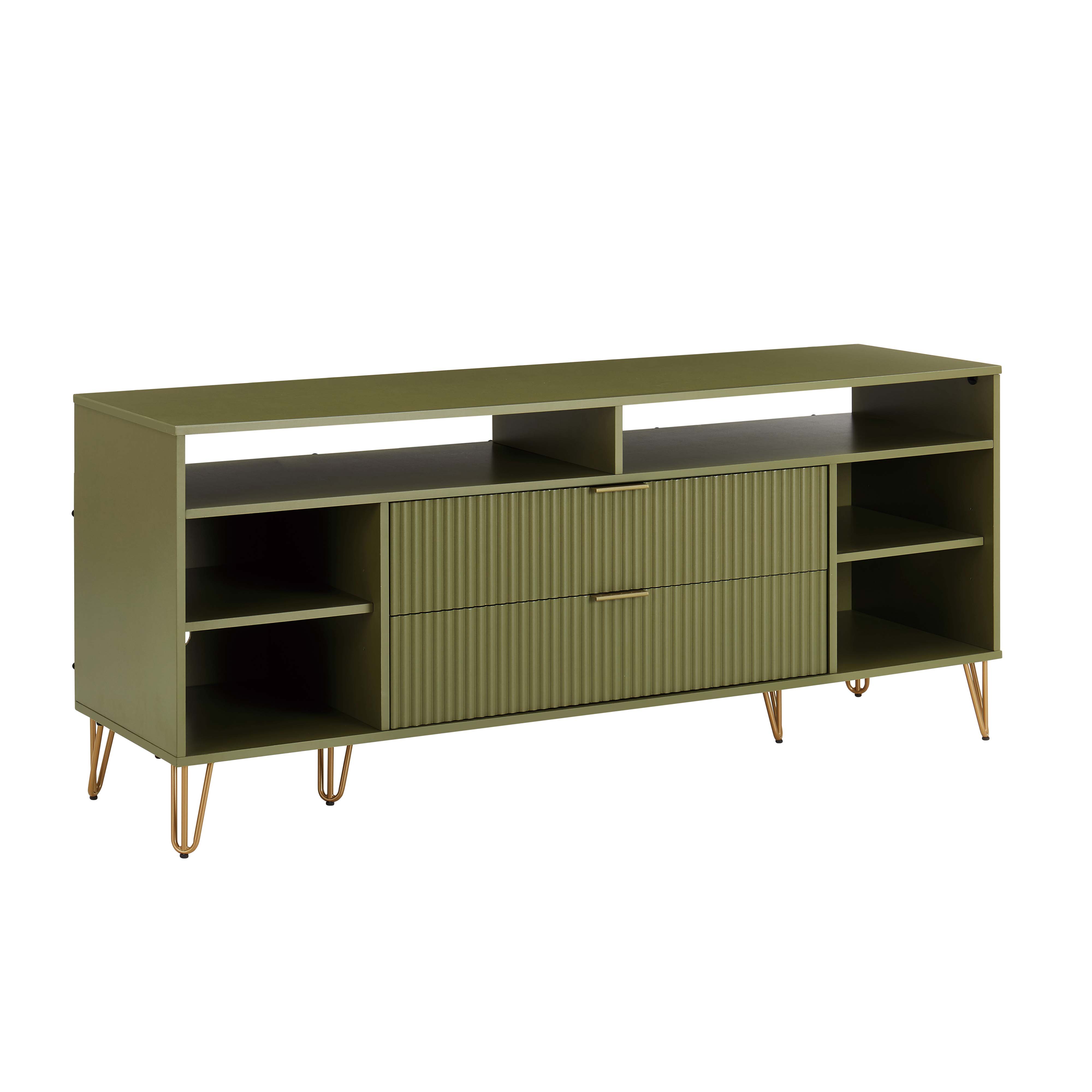 DUMBO 63-inch TV Stand w/6 Shelves & 2 Drawers 