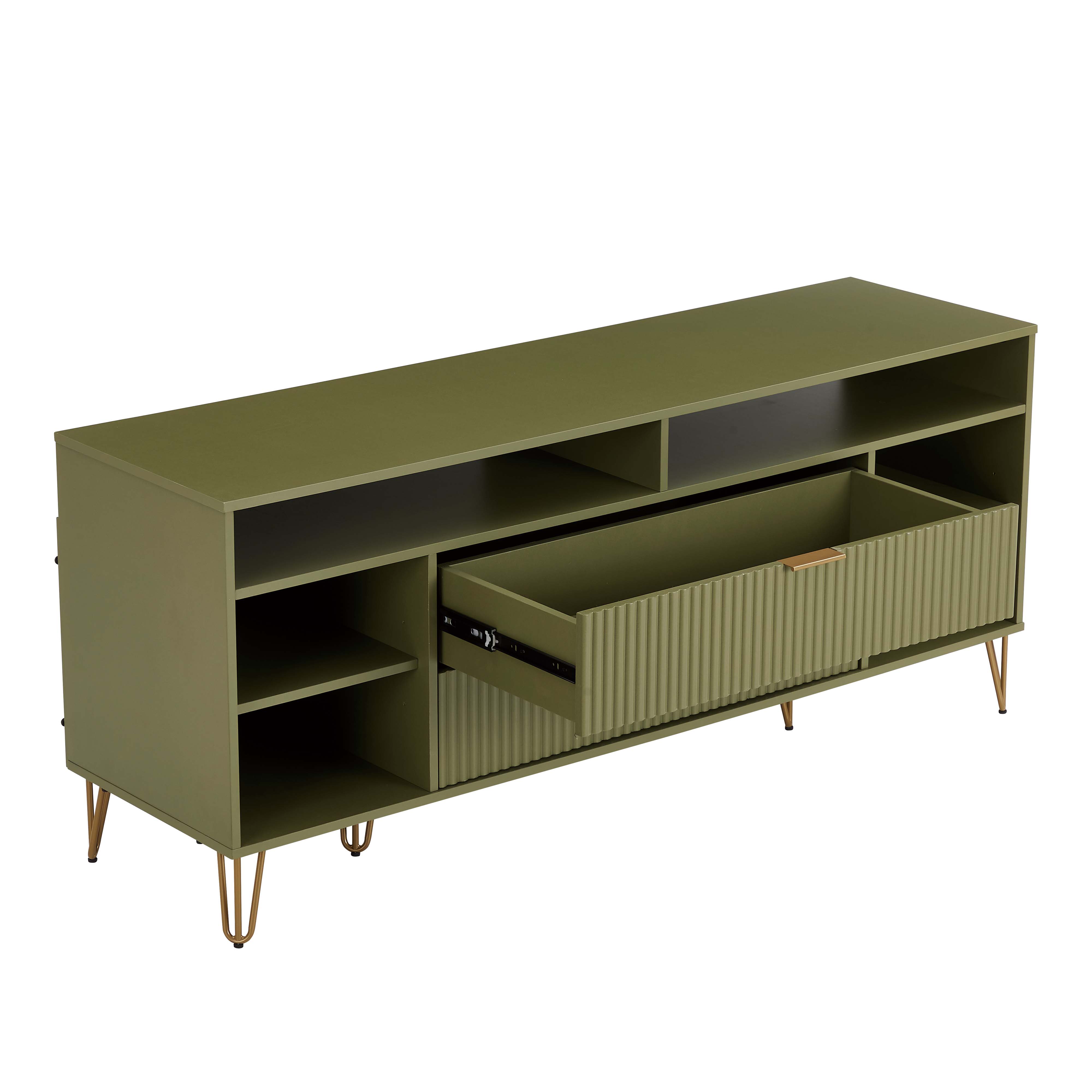 DUMBO 63-inch TV Stand w/6 Shelves & 2 Drawers 