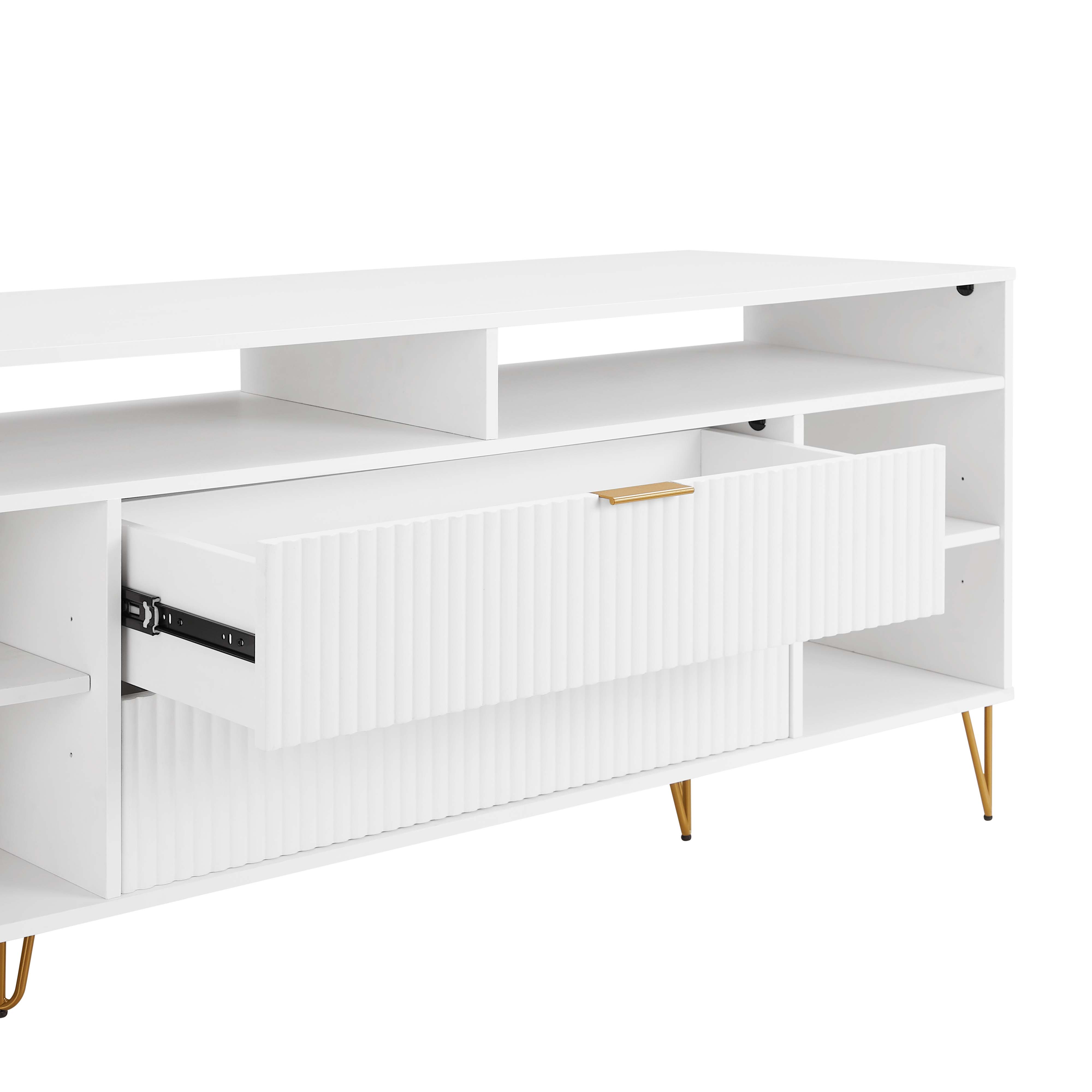 DUMBO 63-inch TV Stand w/6 Shelves & 2 Drawers 