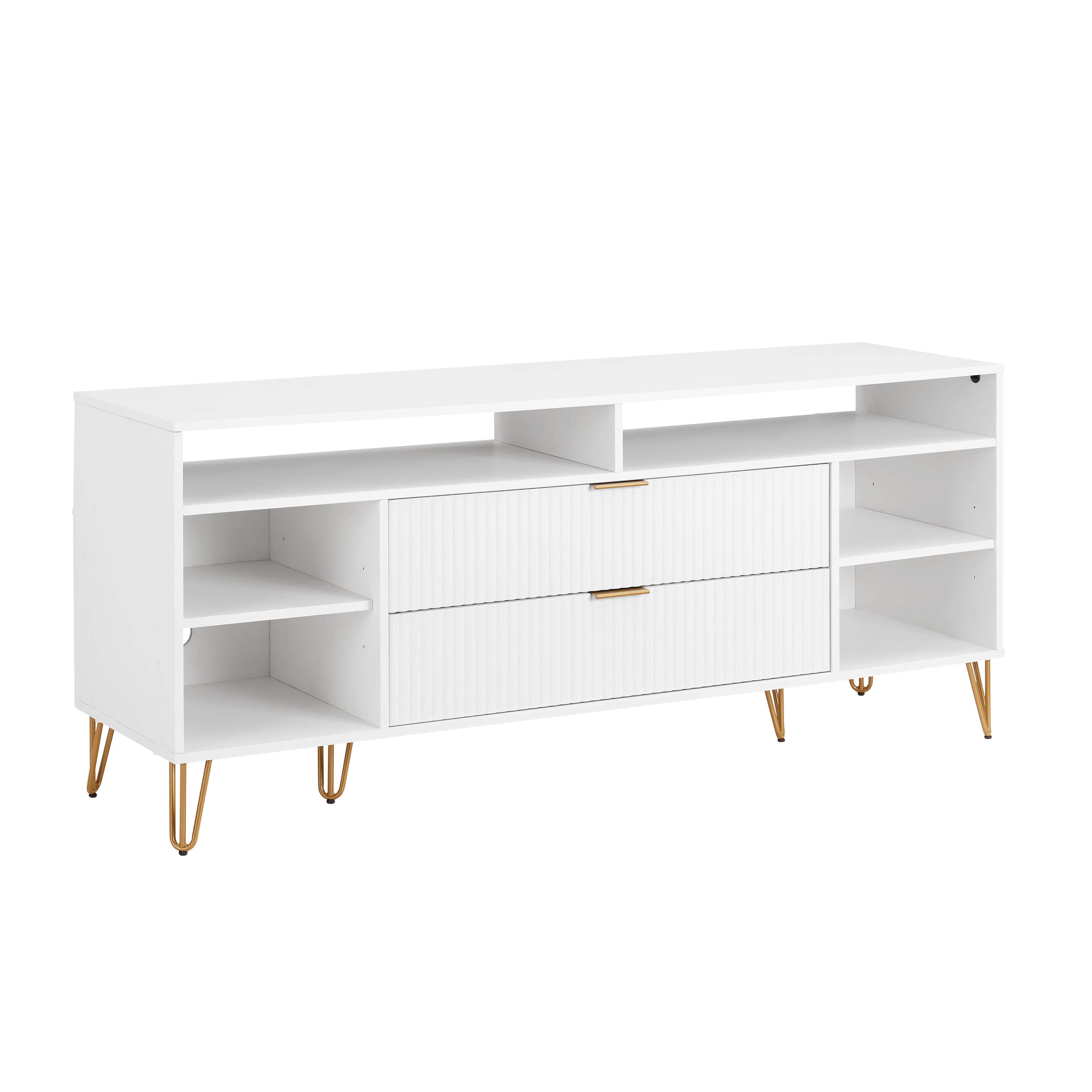 DUMBO 63-inch TV Stand w/6 Shelves & 2 Drawers 