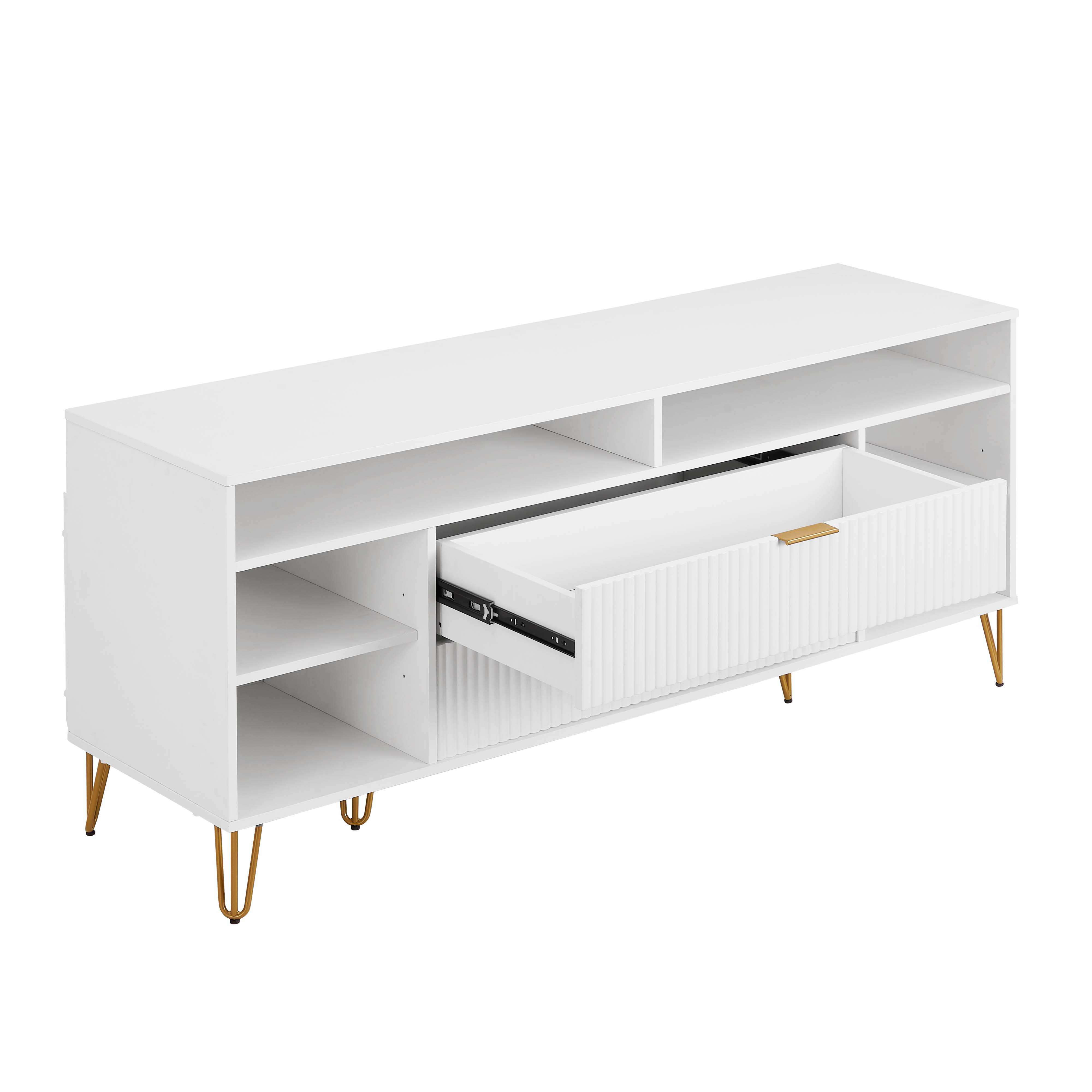 DUMBO 63-inch TV Stand w/6 Shelves & 2 Drawers 