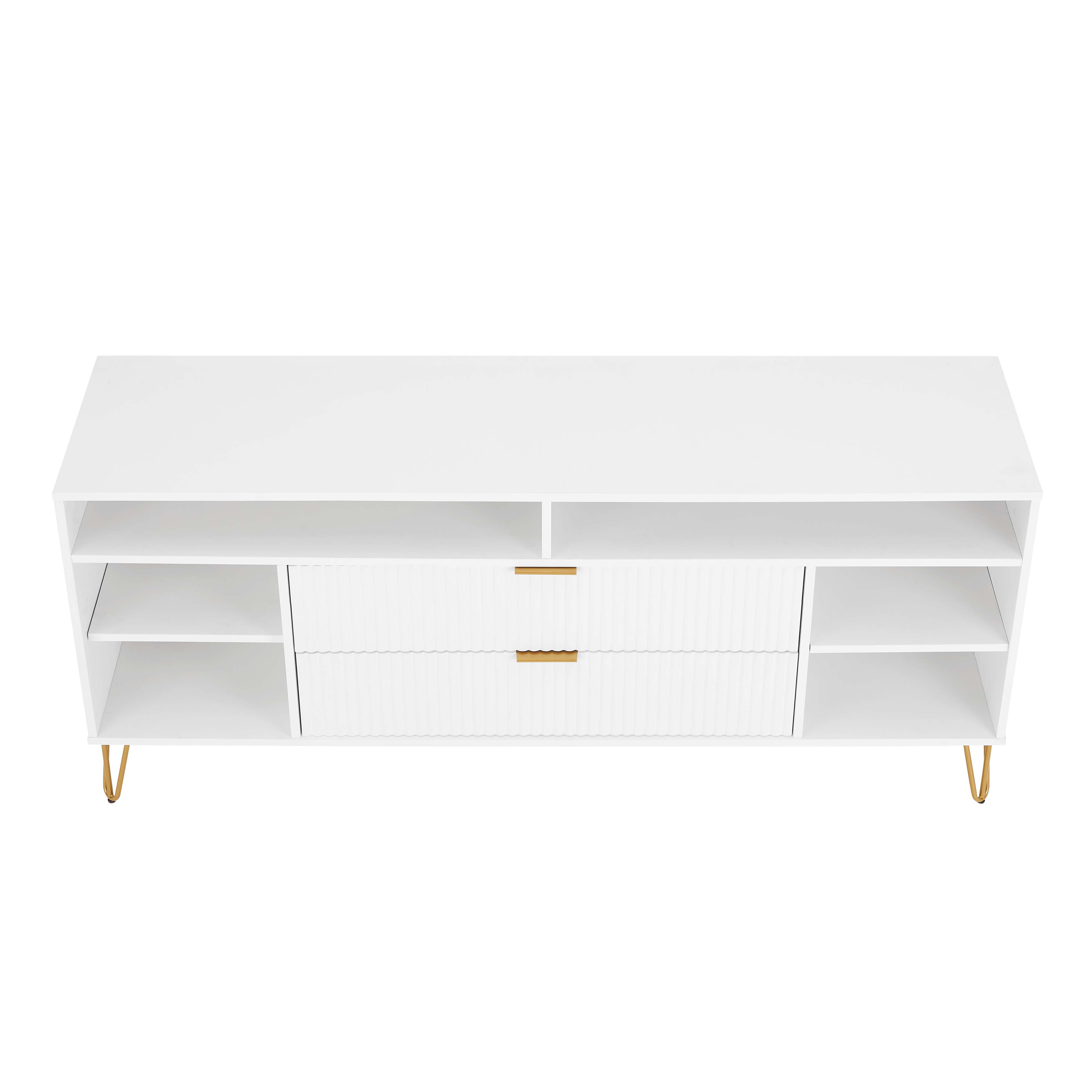 DUMBO 63-inch TV Stand w/6 Shelves & 2 Drawers 