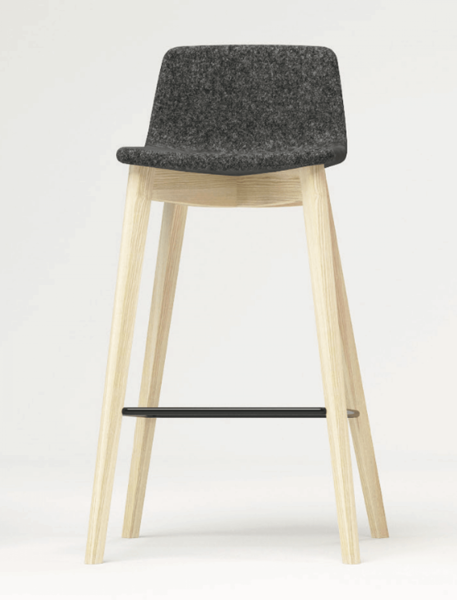 Twist & Sit Office High Stool w/Wood Base, Fabric 1