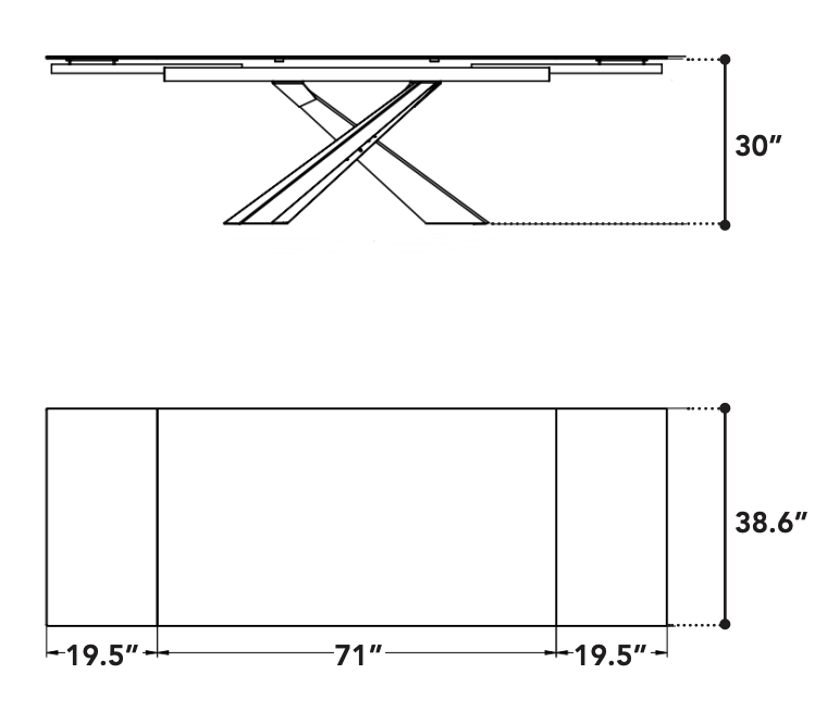 Century Ceramic Double Extension Dining Table