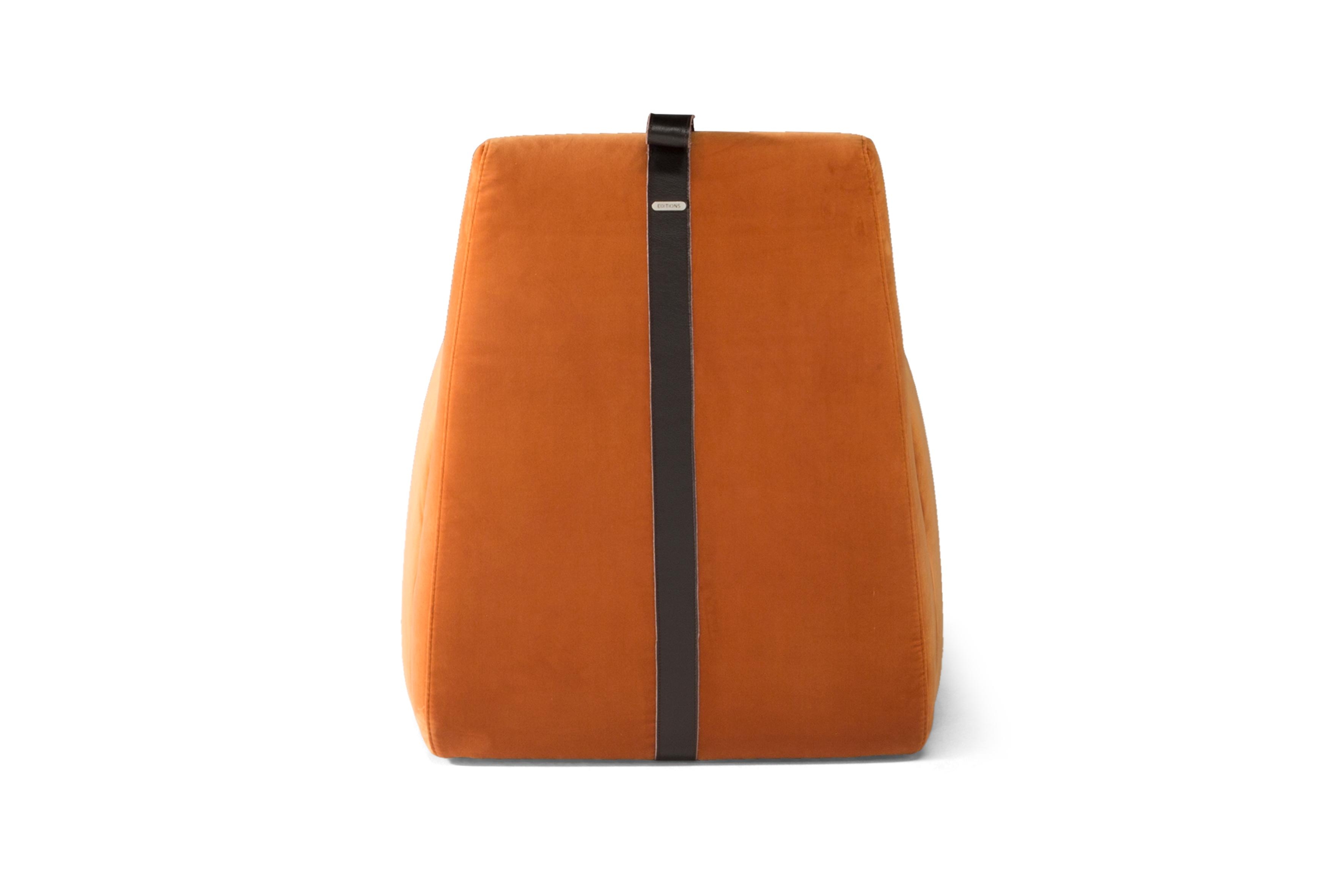 Gaia Fabric Slipper Chair with Leather Belt