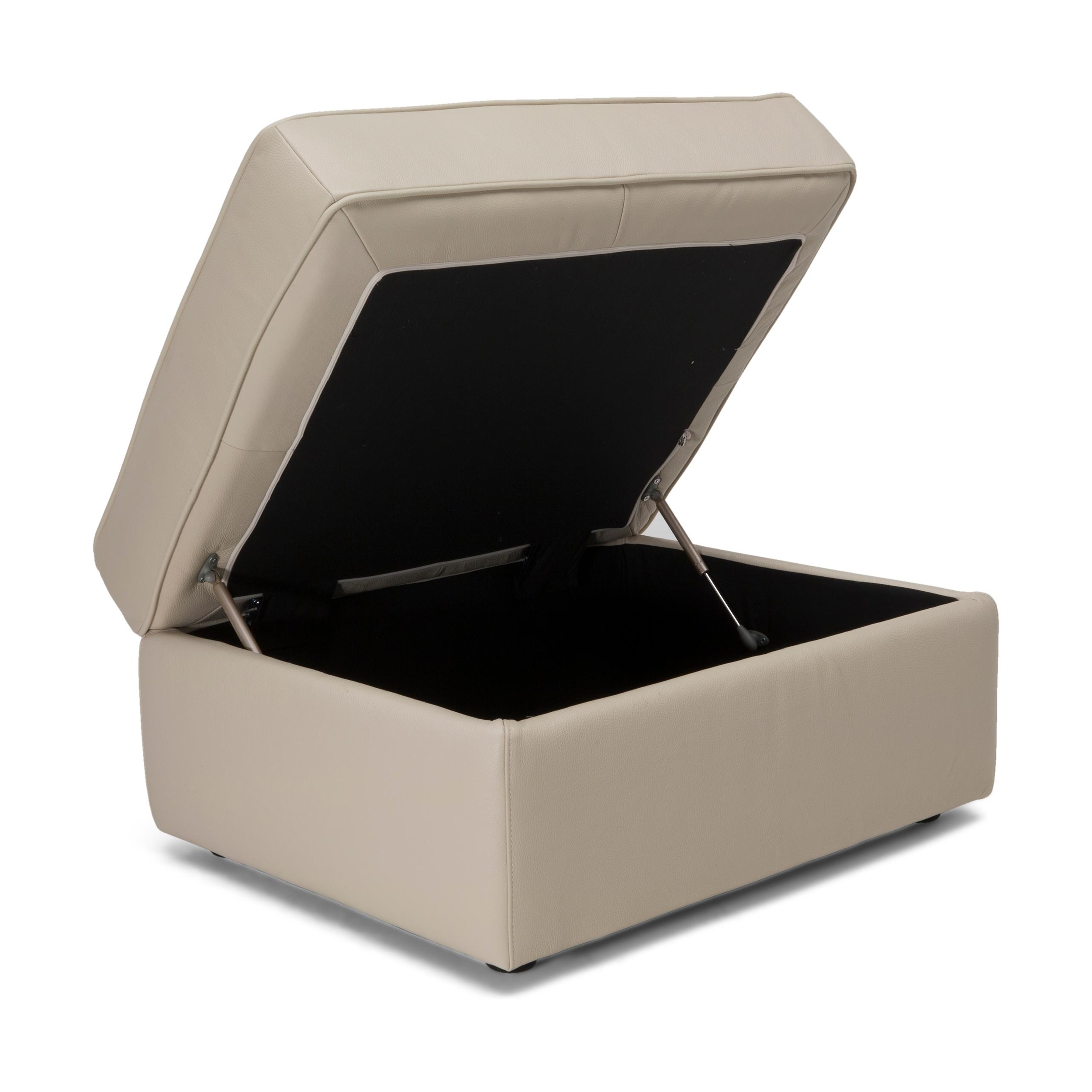 Gaia Fabric/Leather Rectangular Storage Ottoman