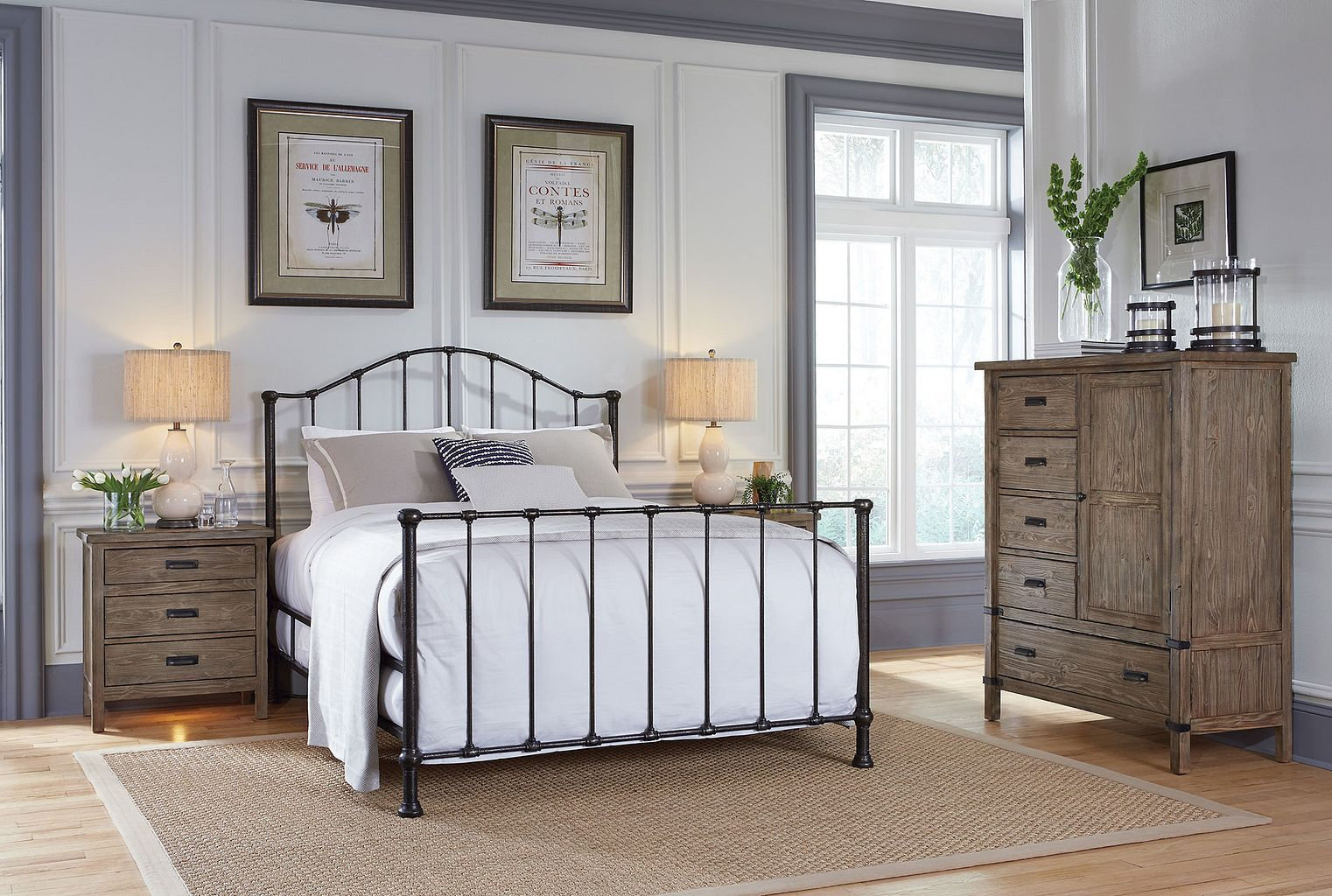 Foundry Garden Metal King Size Panel Bed