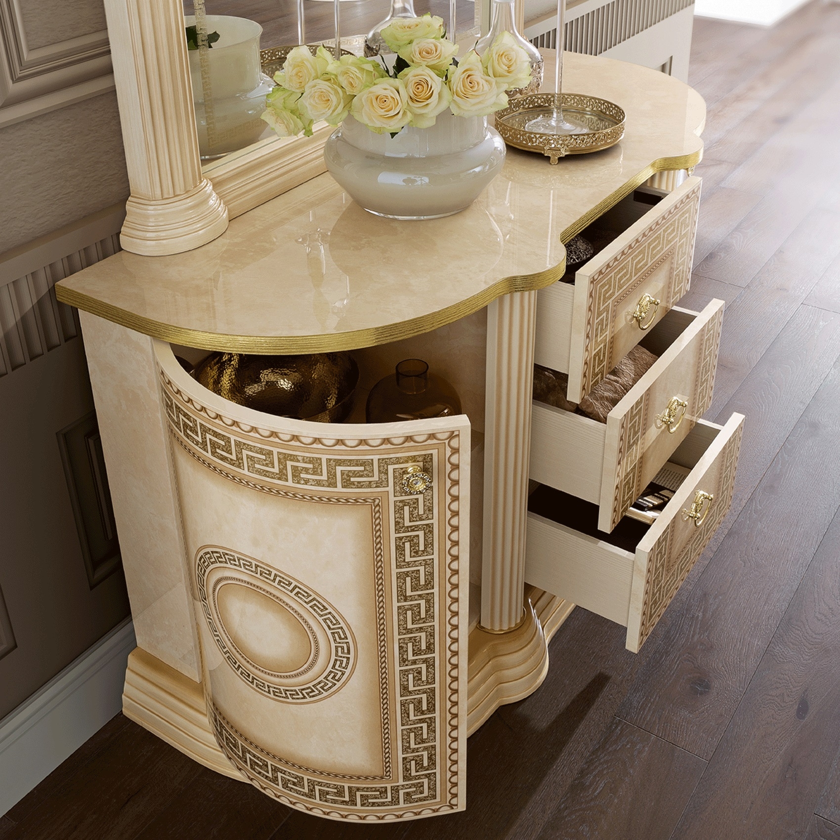 Aida Wood Extendable Dining Room Set