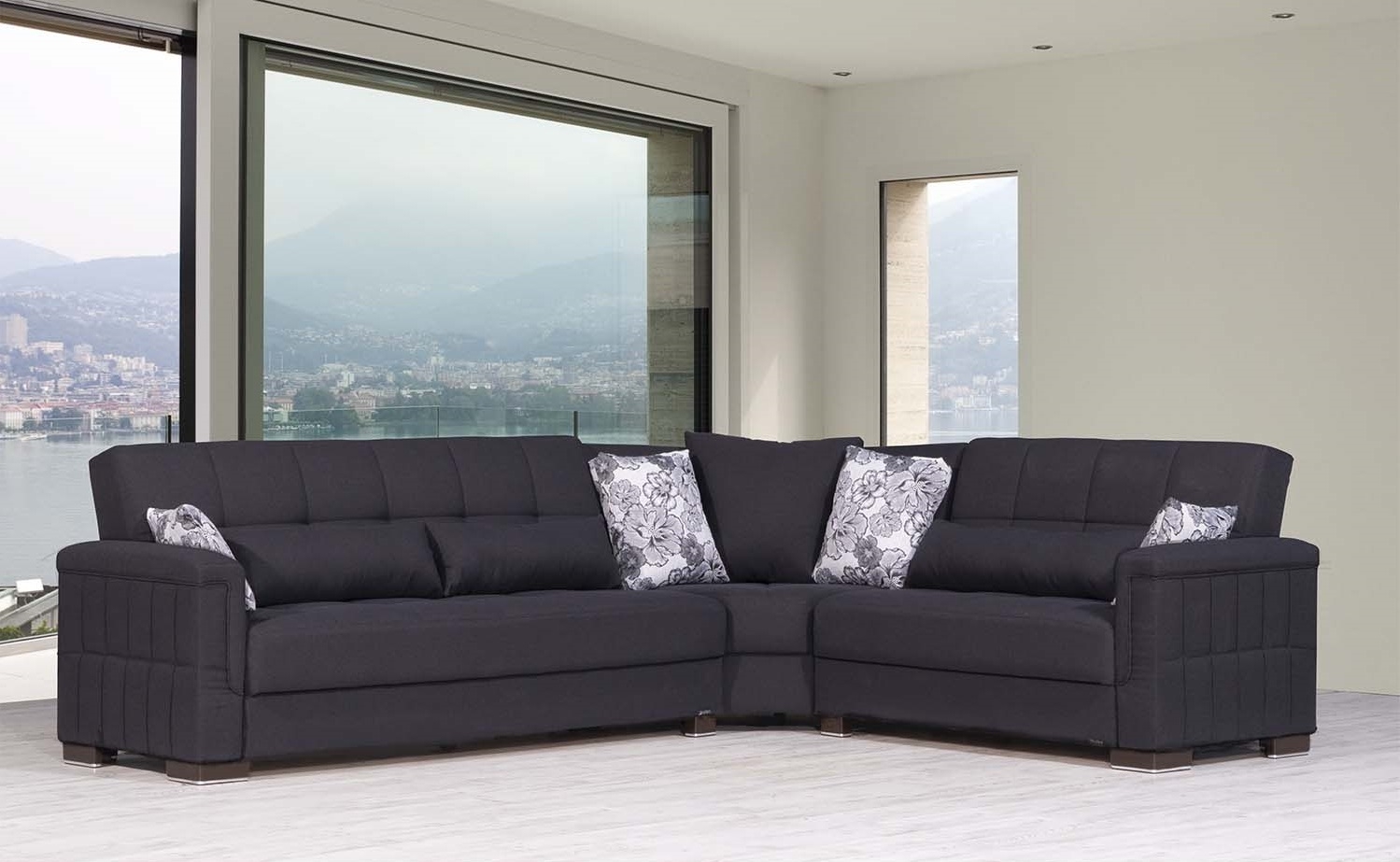 Armada Pro Fabric/PU Convertible L-Shaped Sectional Sofa