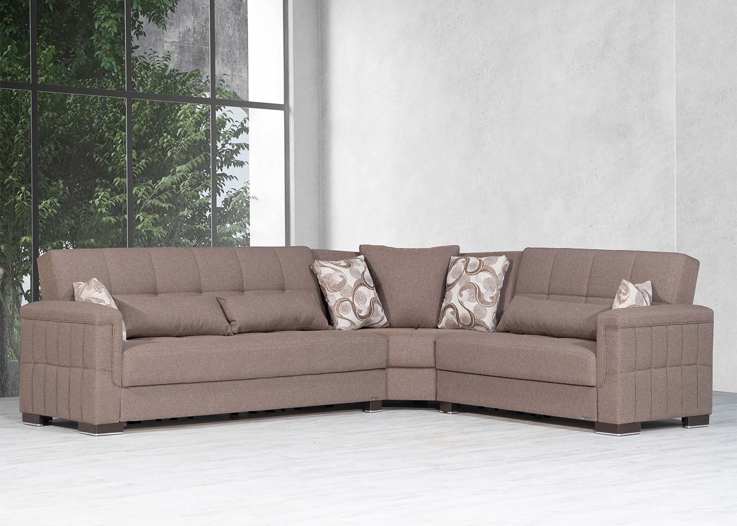 Armada Pro Fabric/PU Convertible L-Shaped Sectional Sofa