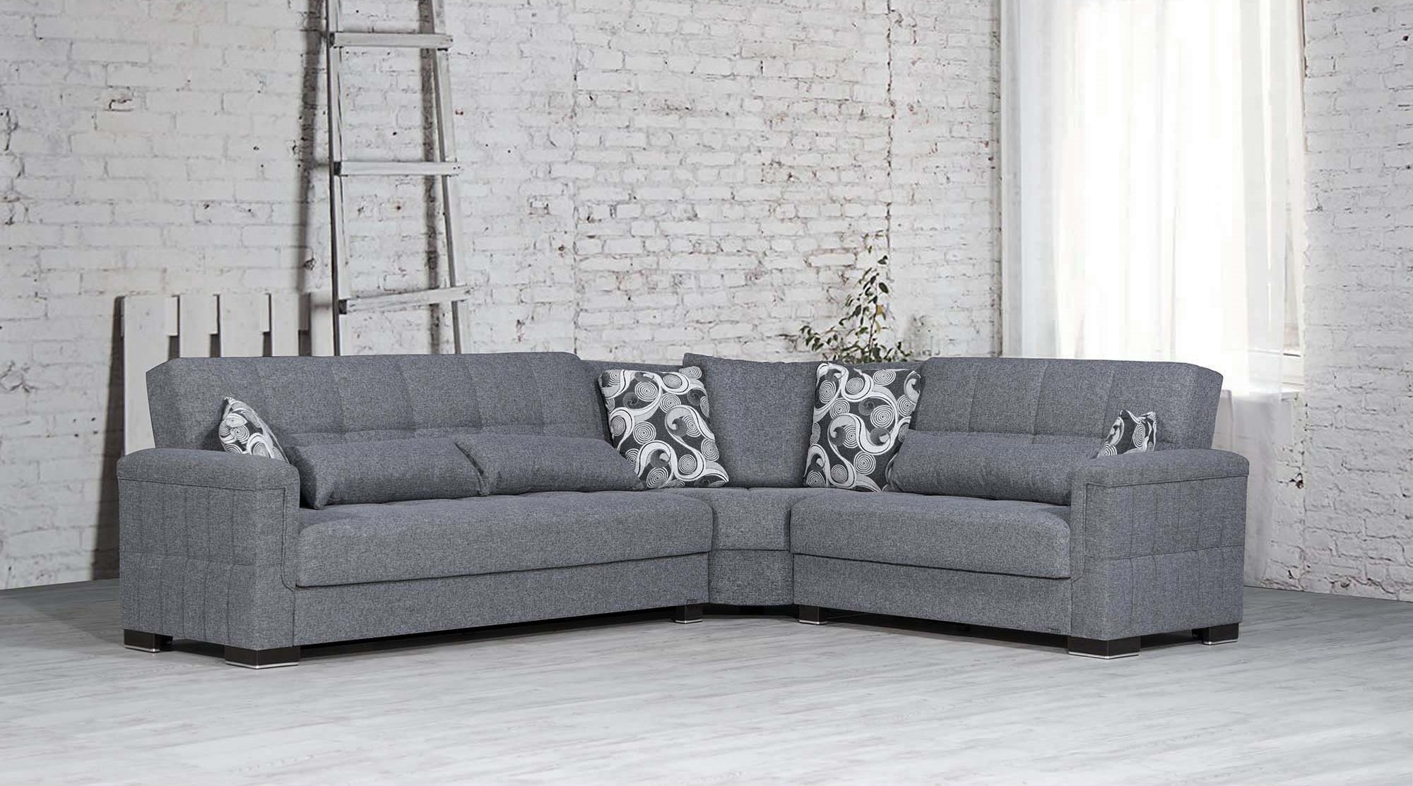 Armada Pro Fabric/PU Convertible L-Shaped Sectional Sofa