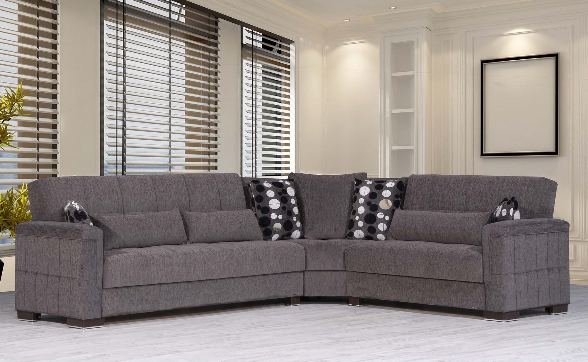 Armada Pro Fabric/PU Convertible L-Shaped Sectional Sofa