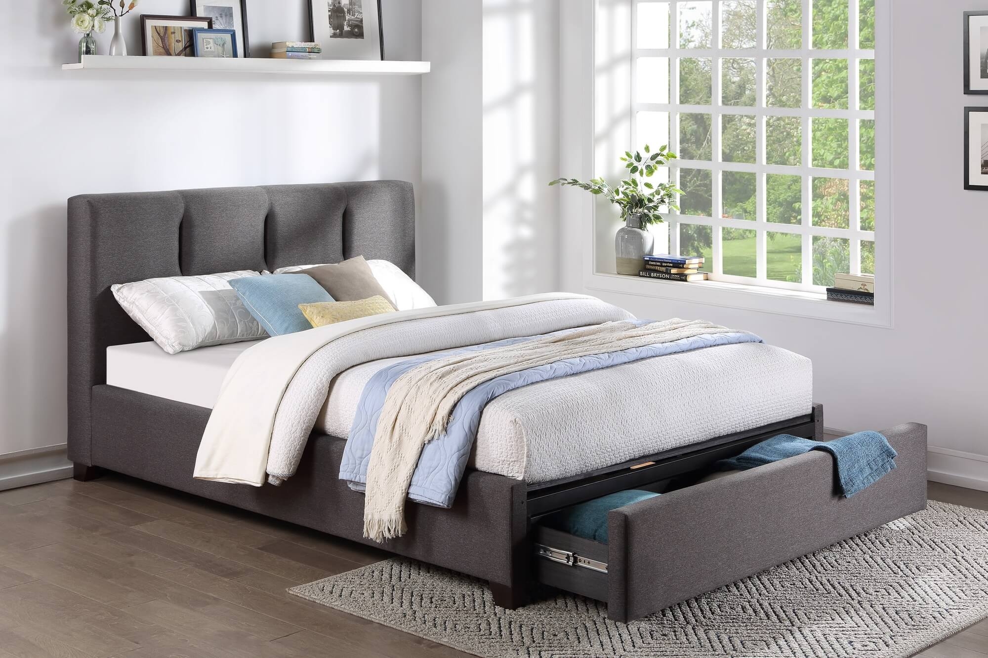 Aitana Fabric Storage Bed, Queen Size
