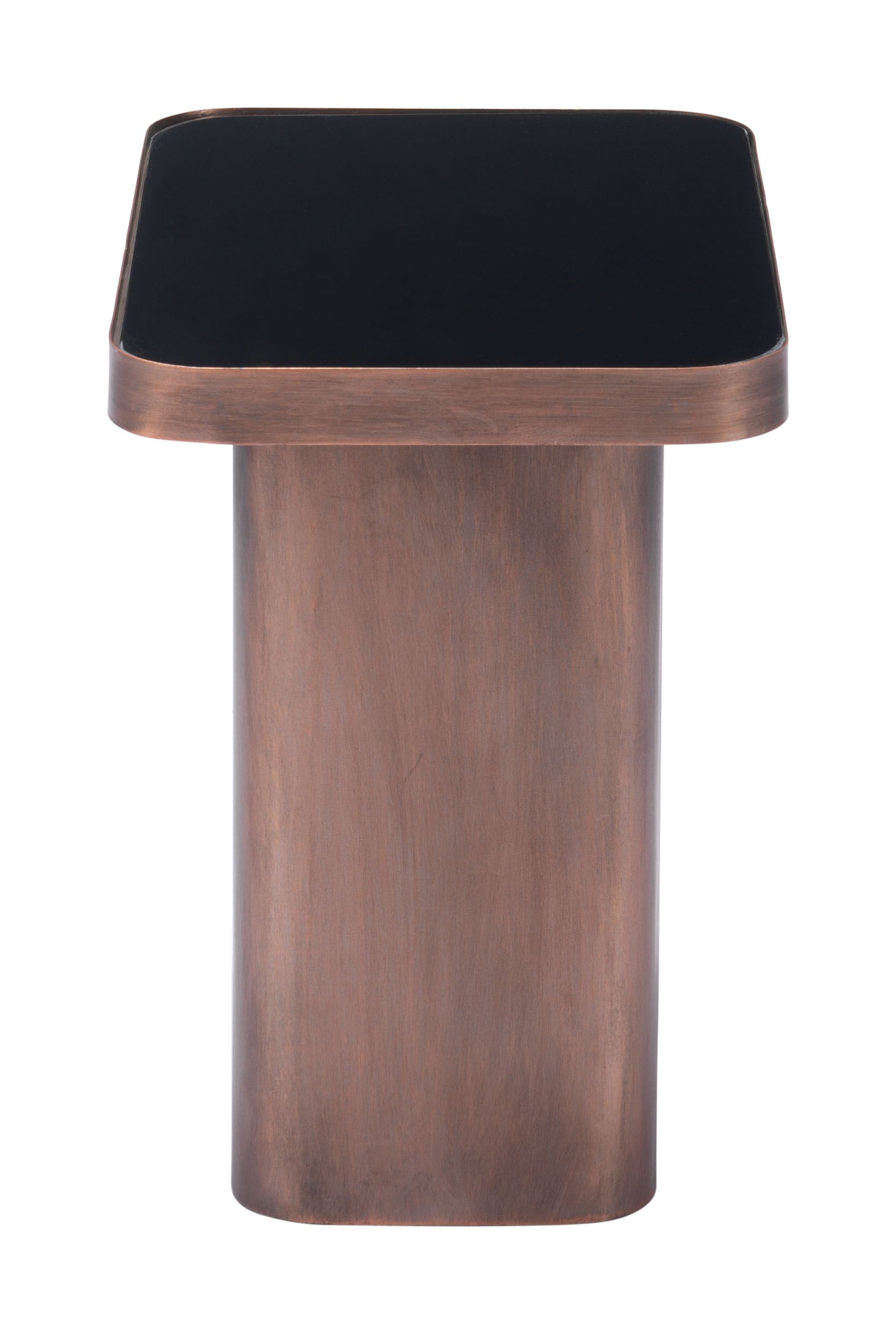 Marcos Rectangular Glass/Steel Side Table