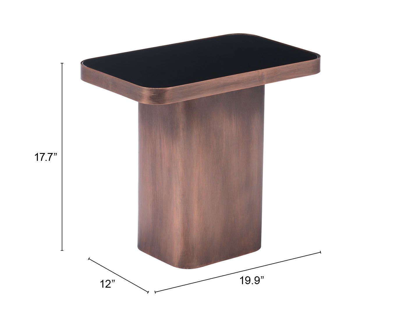 Marcos Rectangular Glass/Steel Side Table