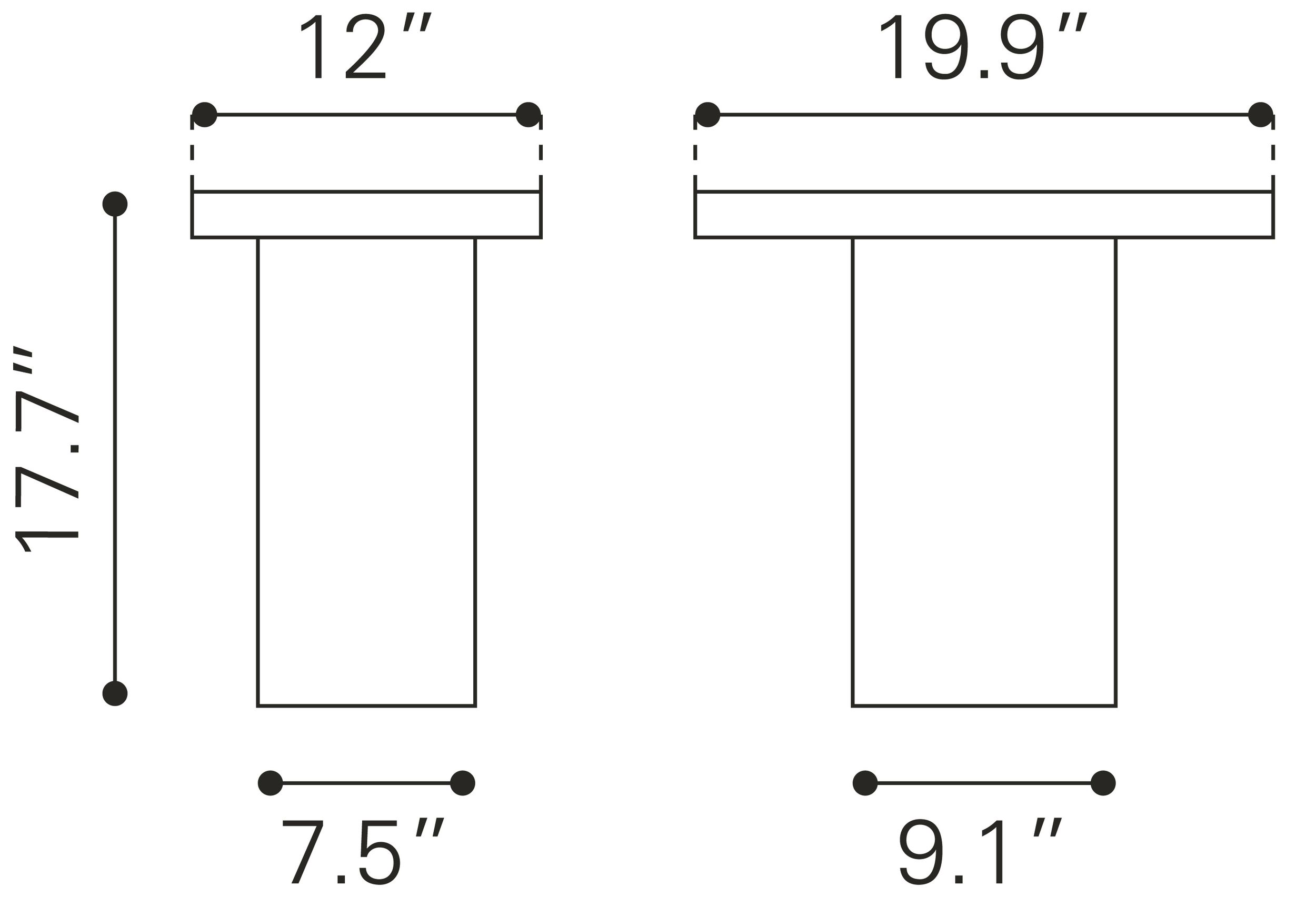 Marcos Rectangular Glass/Steel Side Table