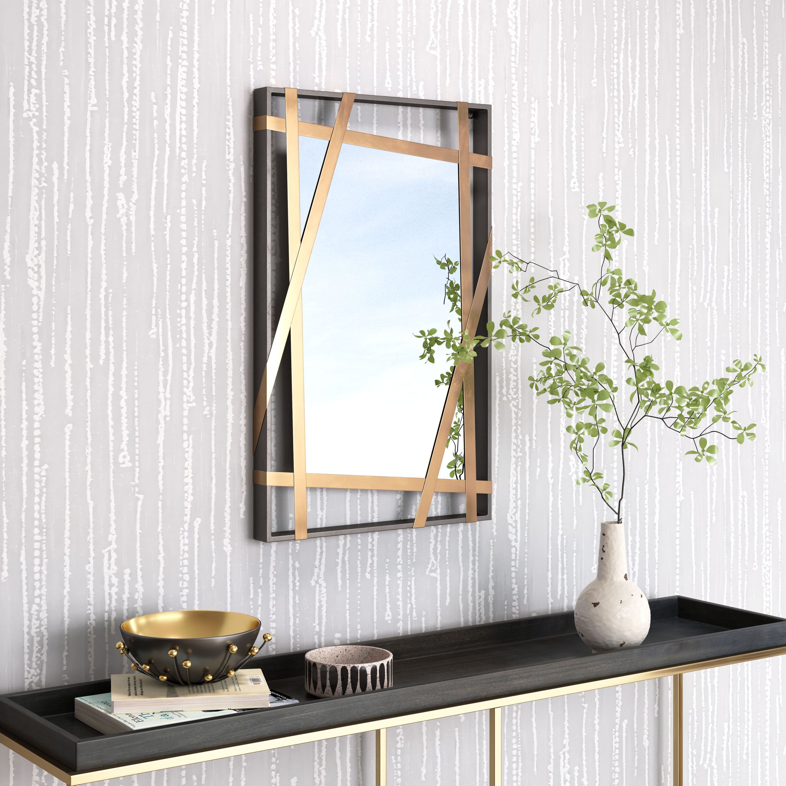Tolix Rectangular Steel/MDF Mirror