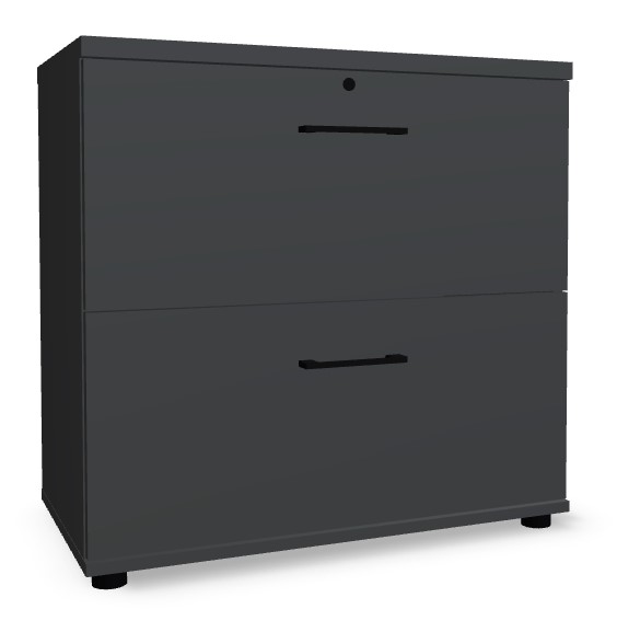 Standard Office Lockable H30.6" File Cabinet w/2 Drawers