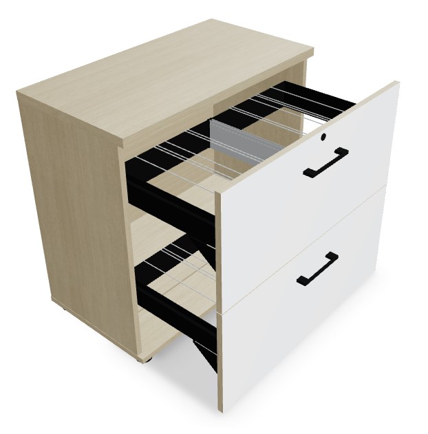 Standard Office Lockable H30.6" File Cabinet w/2 Drawers