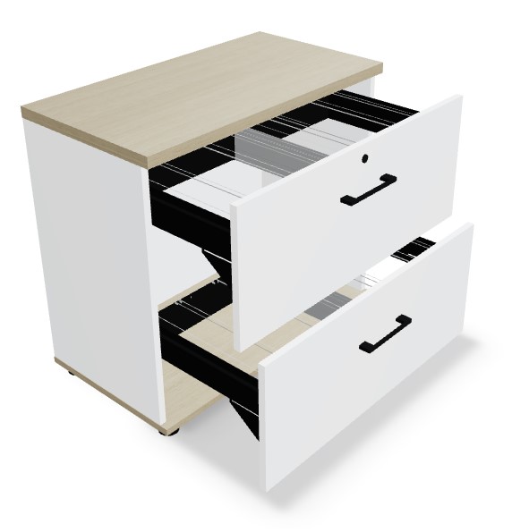 Standard Office Lockable H29.1" File Cabinet w/2 Drawers
