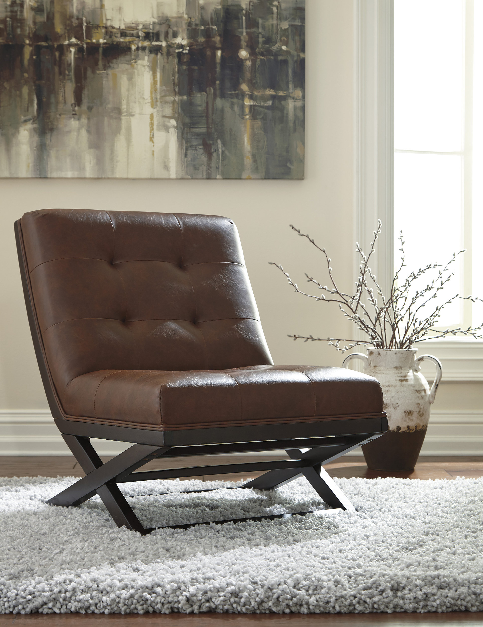Sidewinder Faux Leather Accent Chair