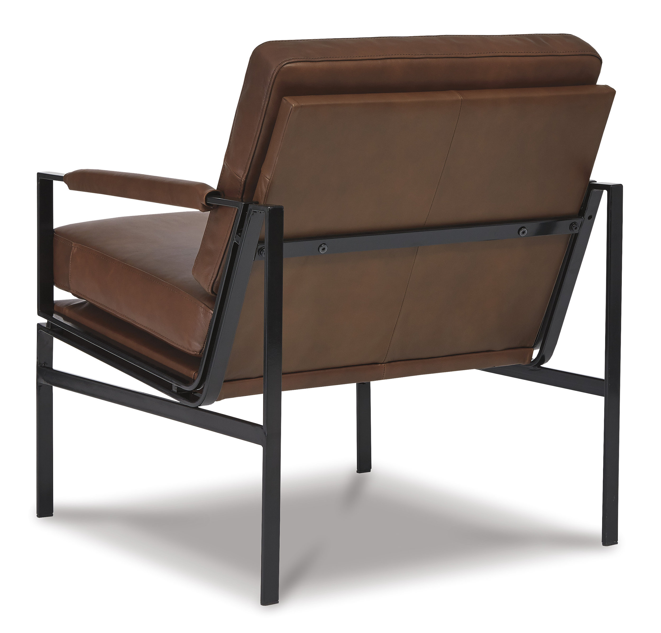 Puckman Leather/Metal Accent Chair
