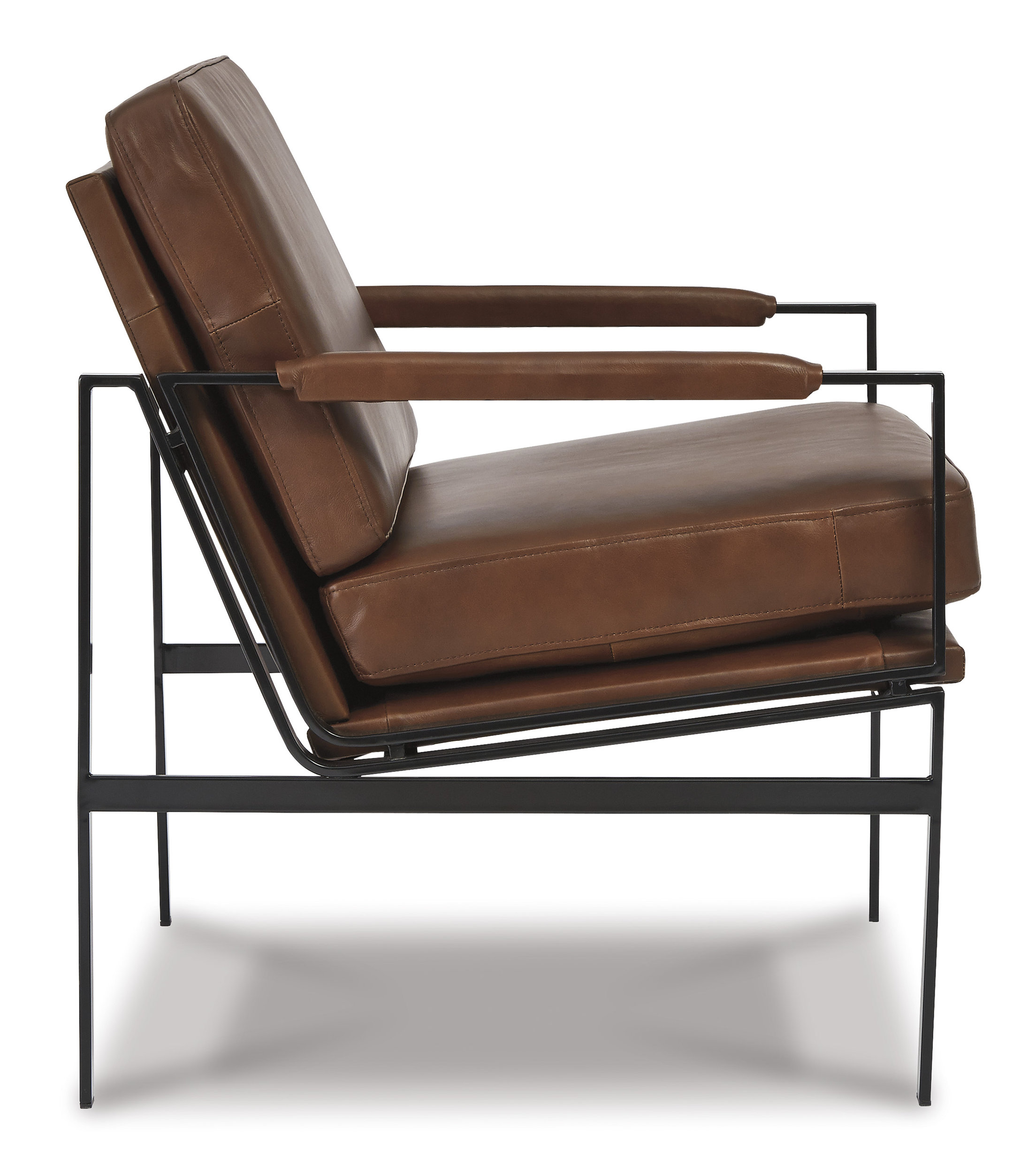 Puckman Leather/Metal Accent Chair