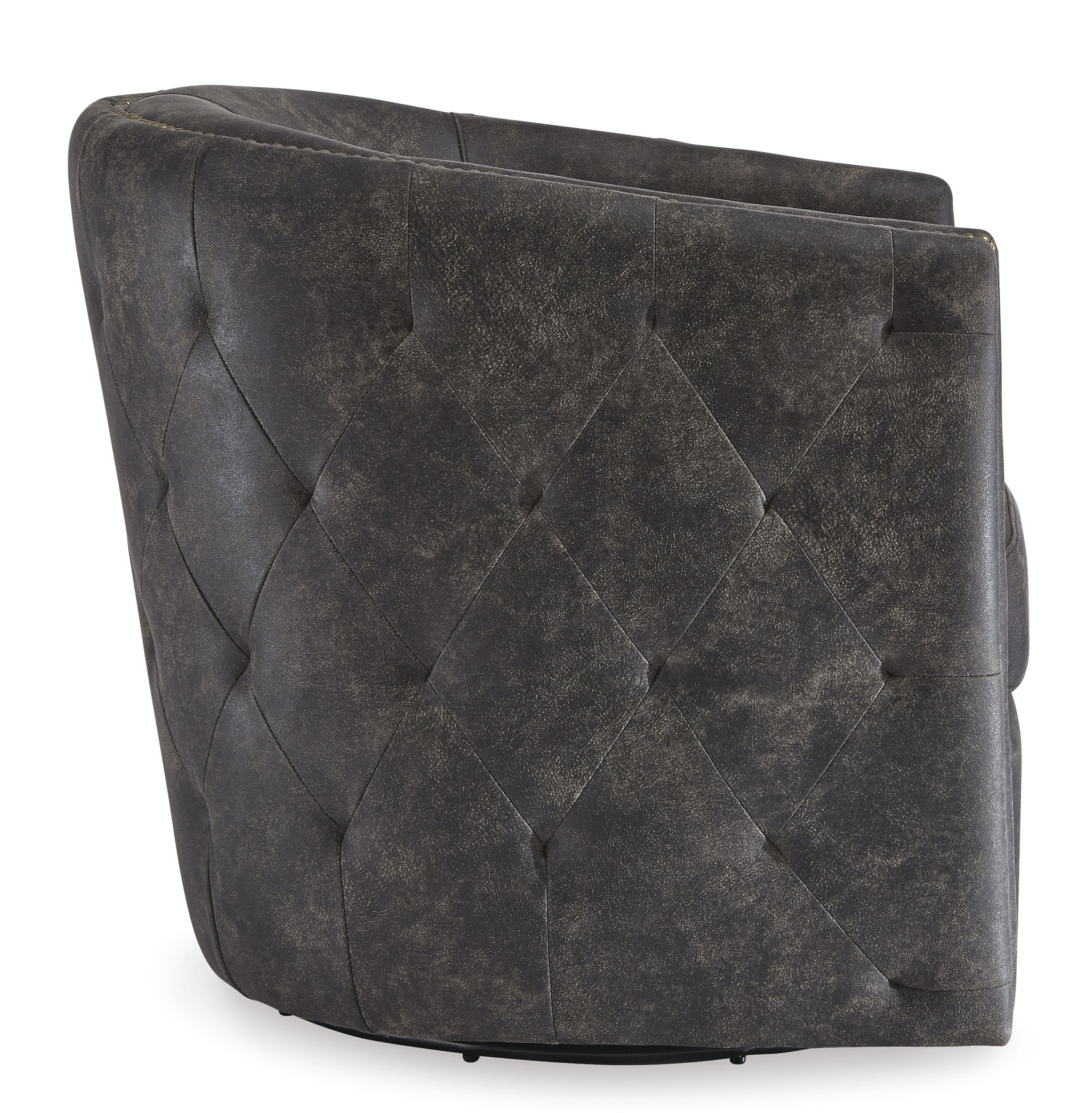 Brentlow Faux Leather/Metal Swivel Accent Chair