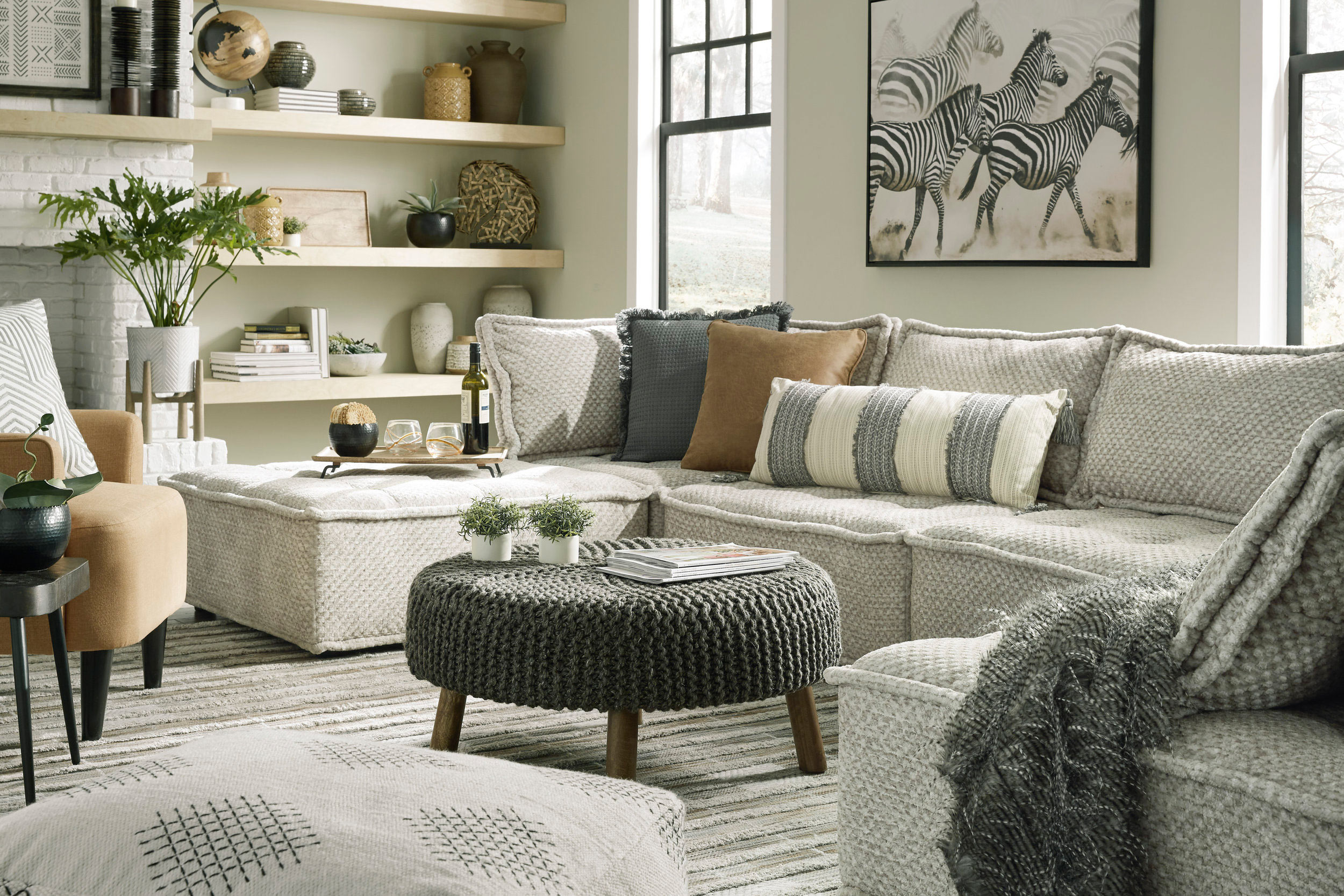 Bales U-Shaped Polyester 6-Piece Modular Sectional