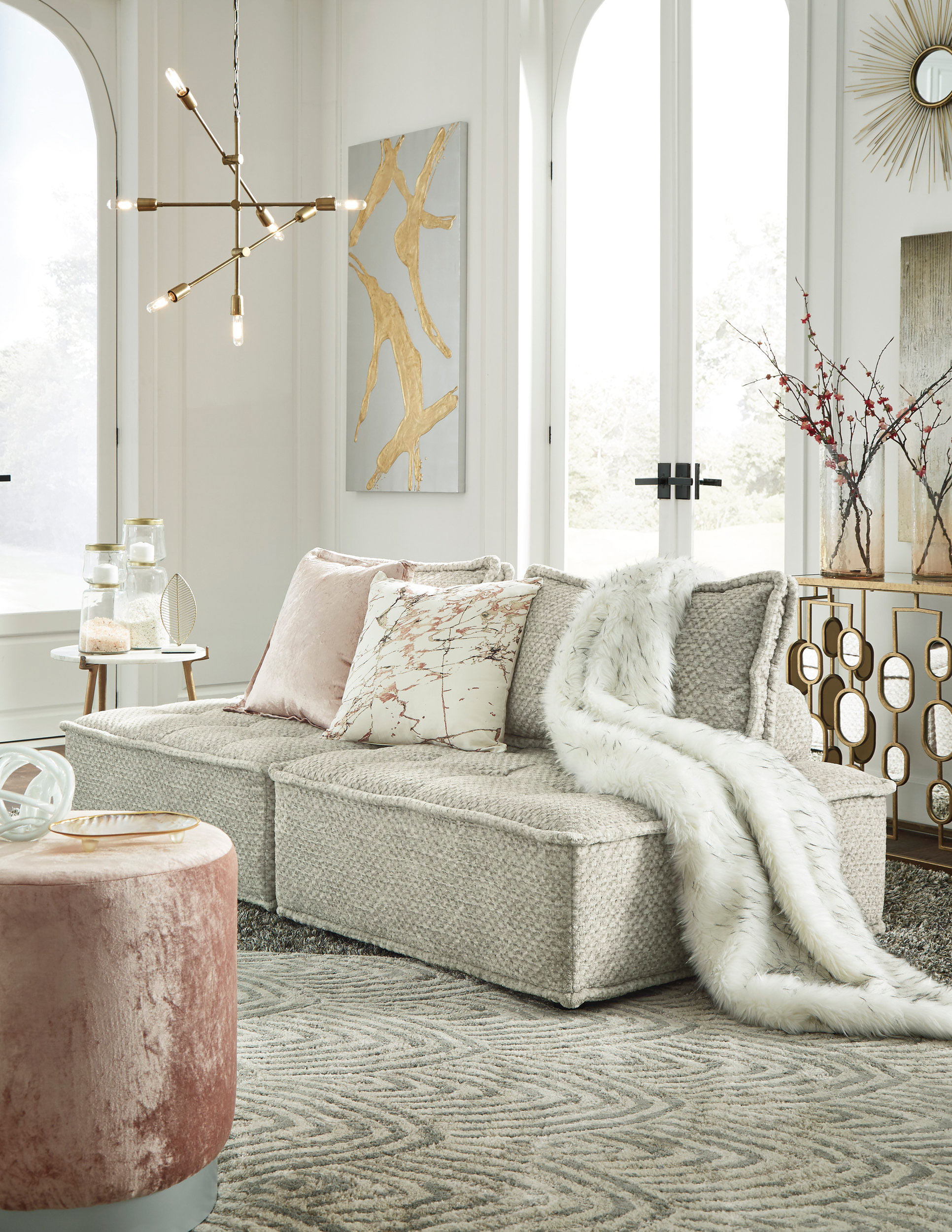 Bales Polyester 2-Piece Modular Loveseat