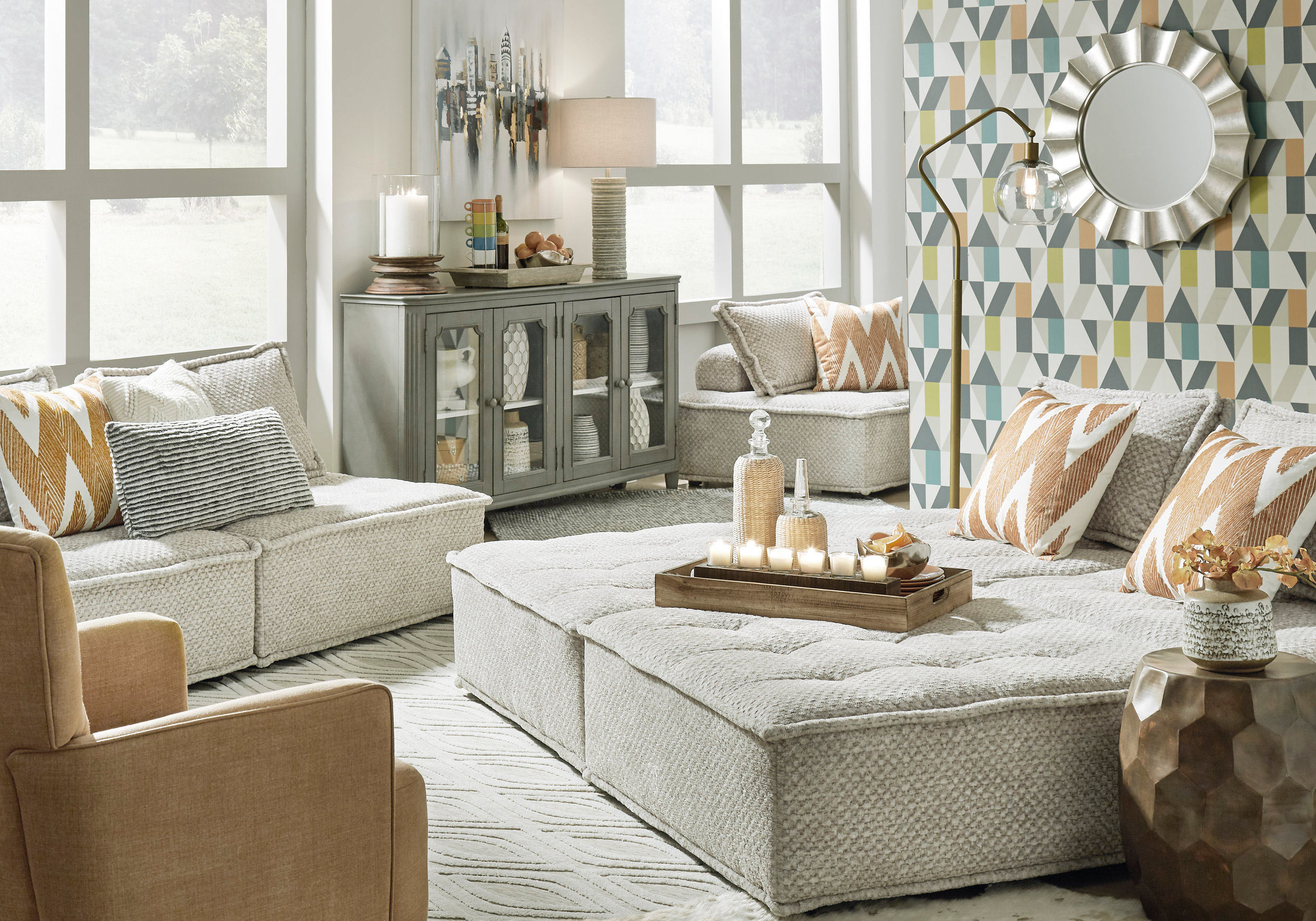 Bales U-Shaped Polyester 6-Piece Modular Sectional