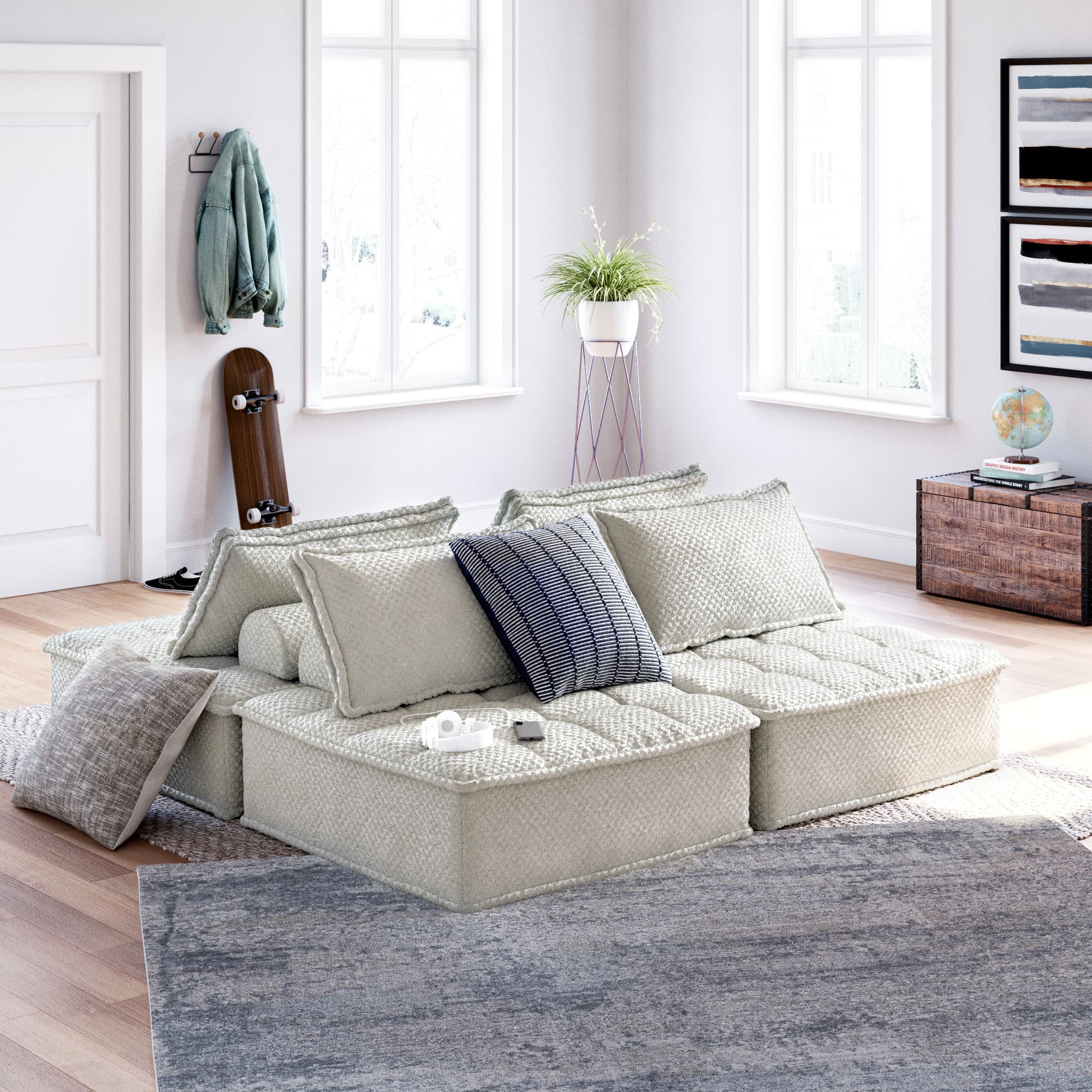 Bales Polyester 2-Piece Modular Loveseat