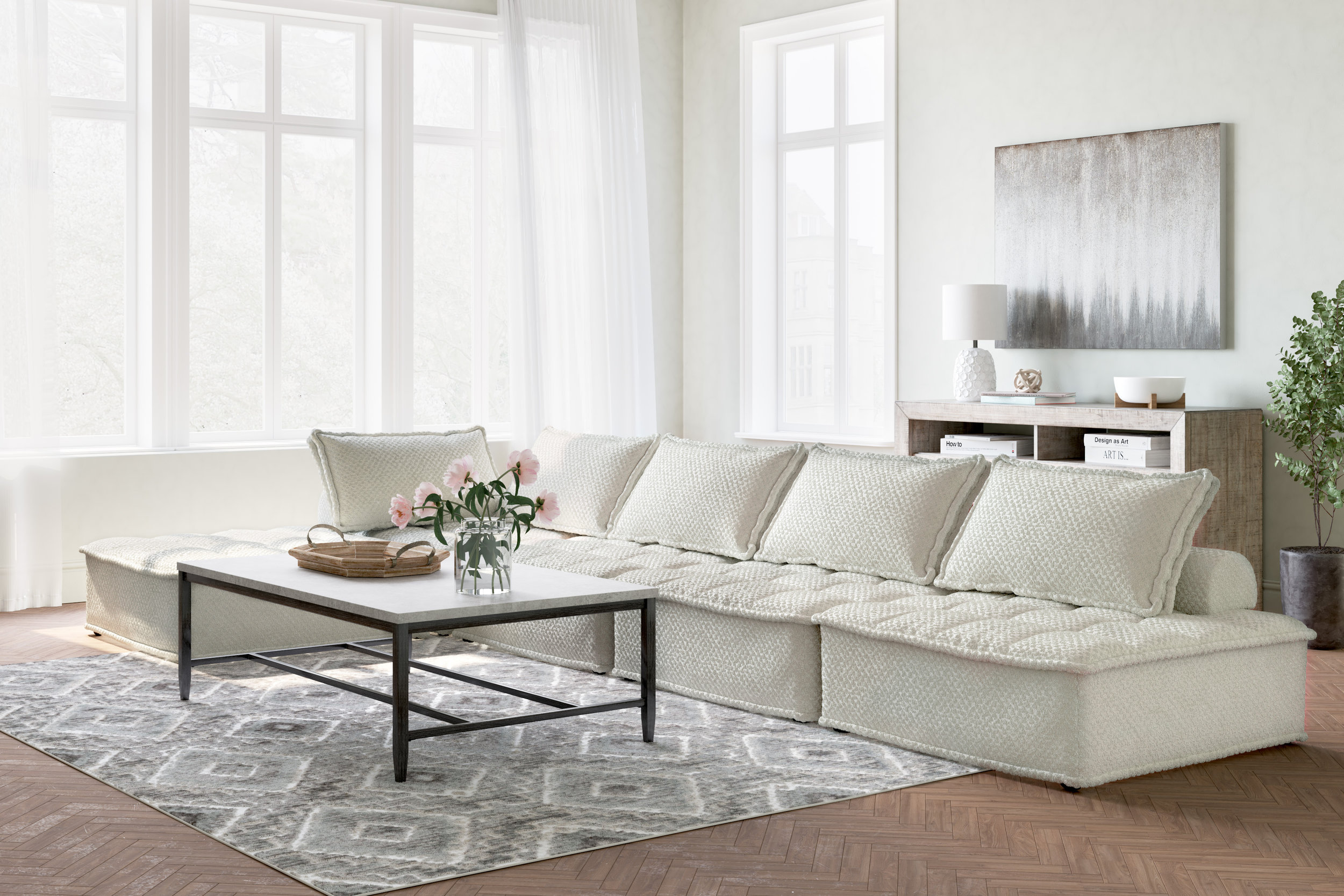 Bales Polyester 5-Piece Modular Sectional