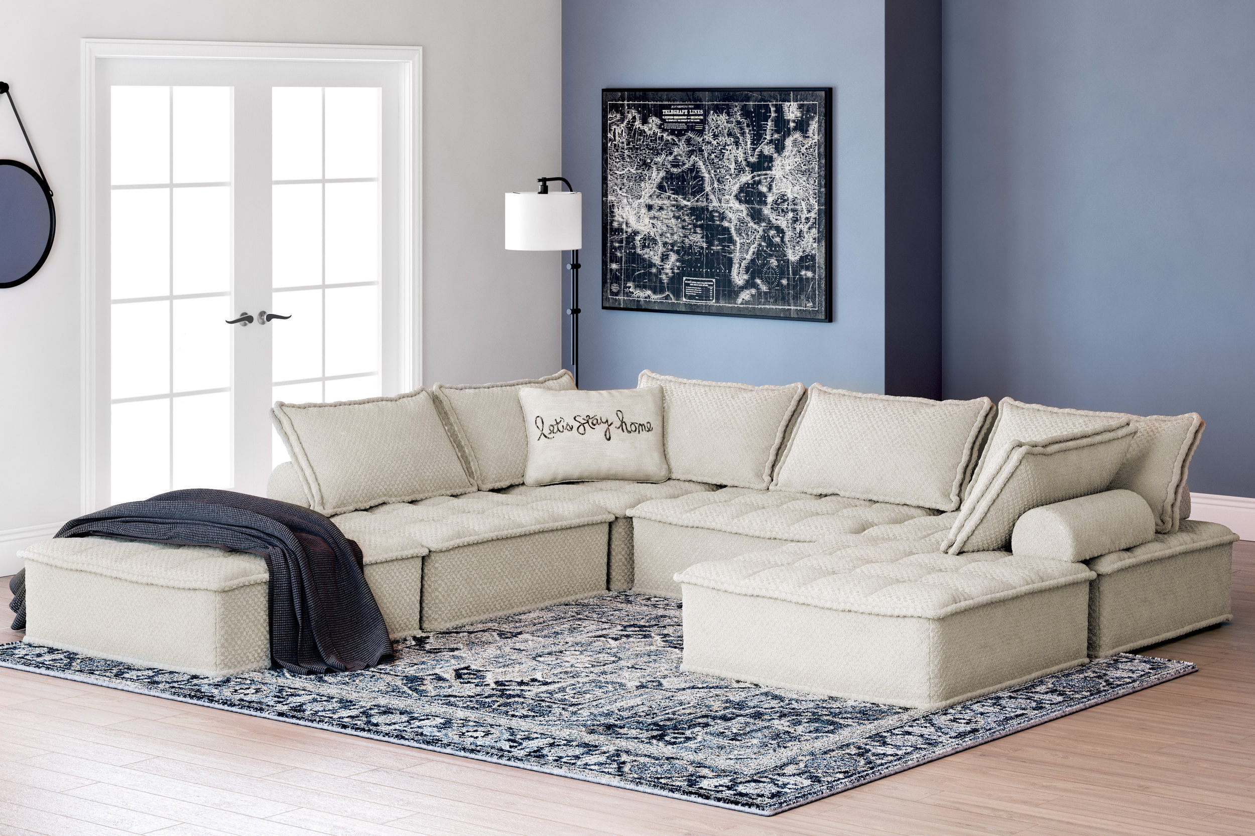 Bales U-Shaped Polyester 6-Piece Modular Sectional